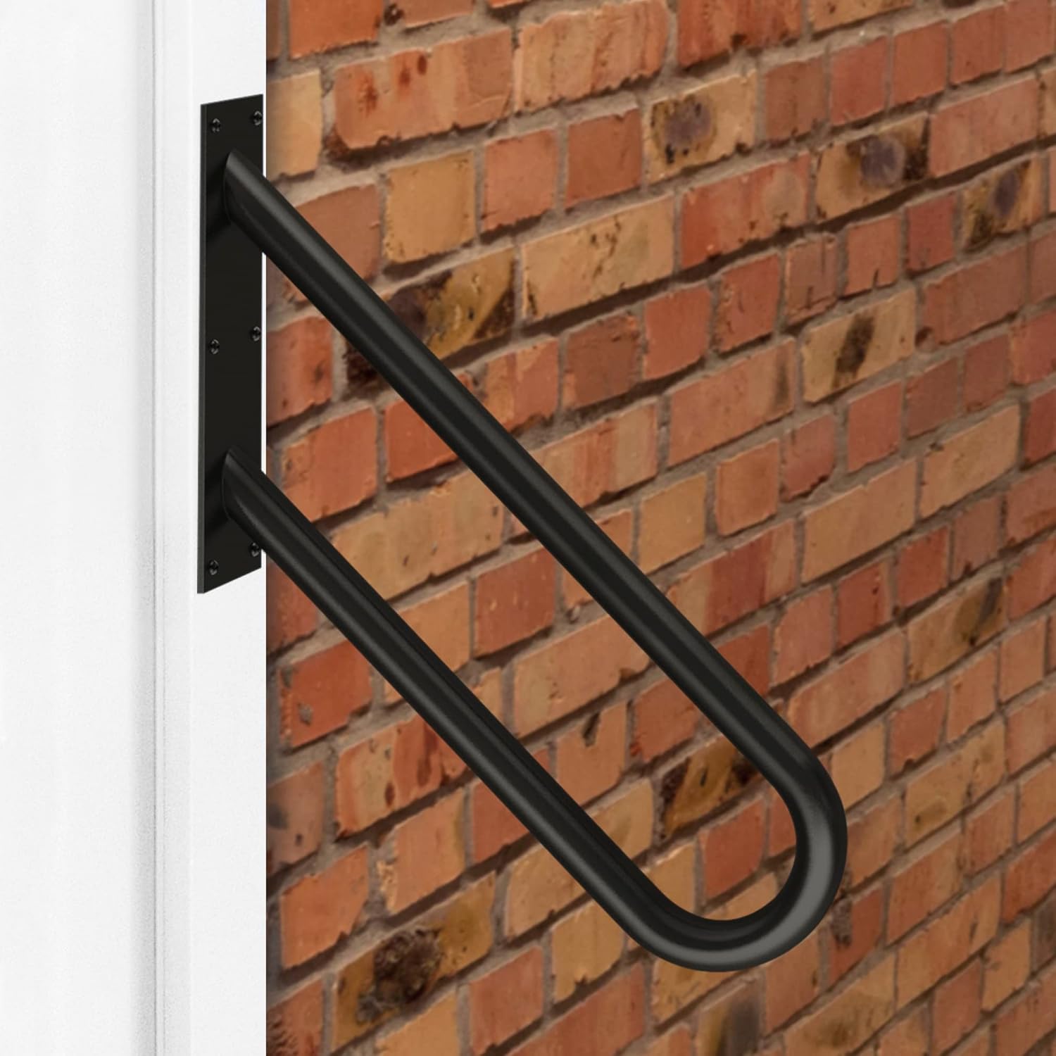 BOODVON Pasamanos de montaje en pared para escalones al aire libre, barandilla de escalera en forma de U para pasamanos de 1 a 3 escalones con