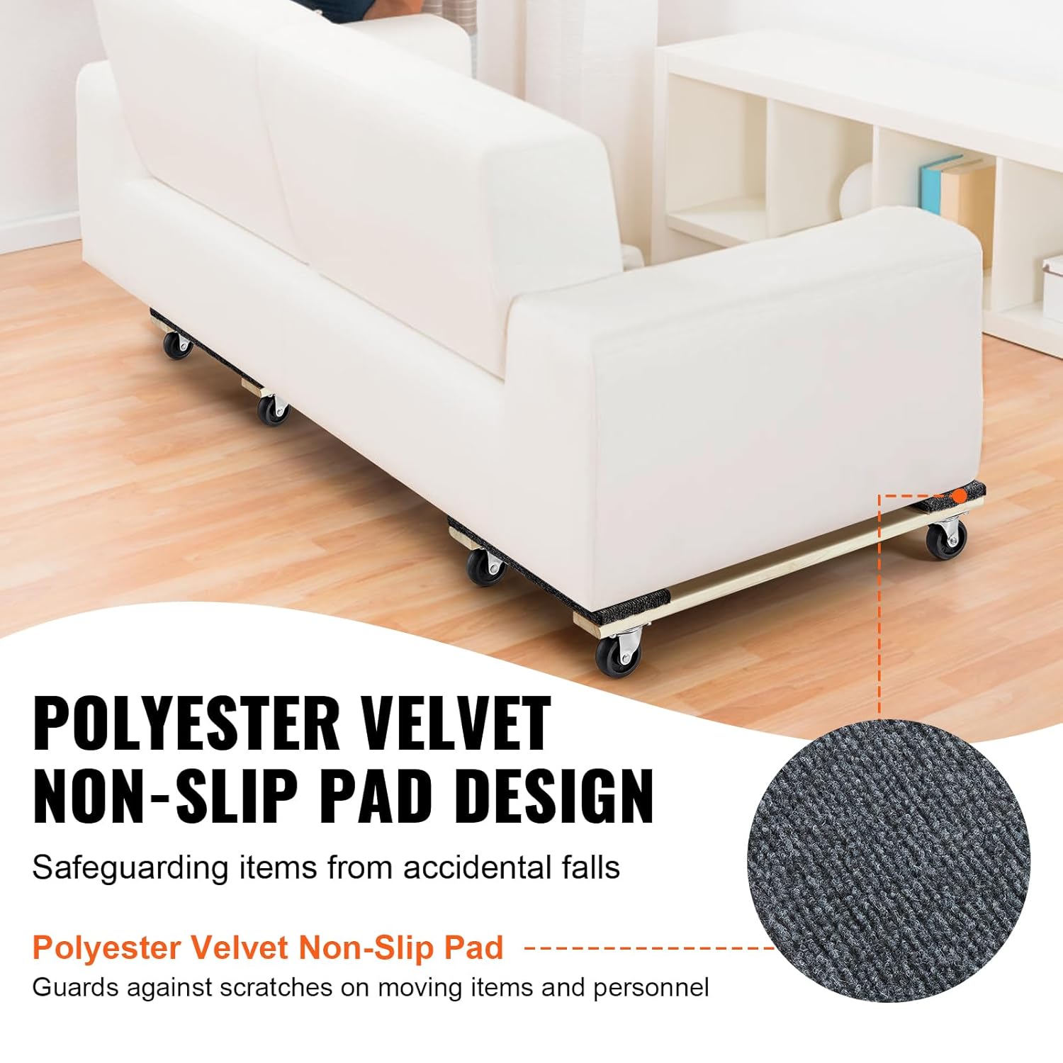 VEVOR Carrito móvil para muebles de madera dura, 30 pulgadas x 18 pulgadas. Ruedas giratorias de 4 x 3 PP, carrito móvil de madera resistente,
