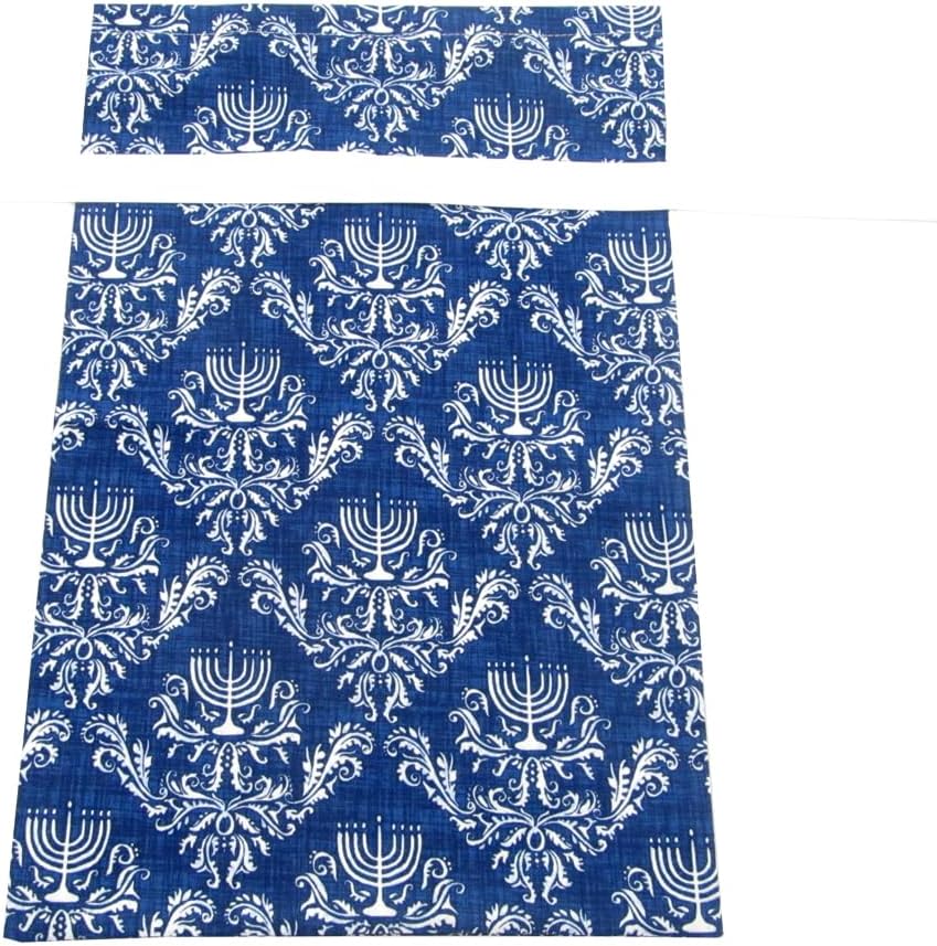 VZWraps Bolsa de regalo reutilizable de Hanukkah (estándar de 10 pulgadas de ancho por 15 pulgadas de alto, azul y blanco)