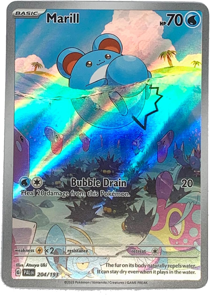 Pokemon – Marill 204193 – Paldea Evolved – Ilustración Rara – Tarjeta de arte alternativa