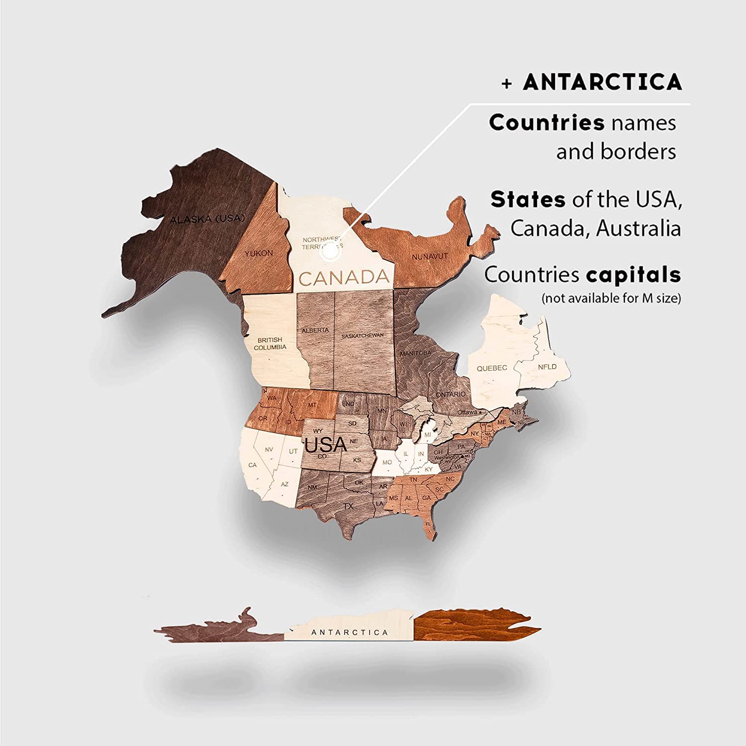 ENJOY THE WOOD 3D Wood World Map Wall Art Large Wall Décor – World Travel Map – Any Occasion Gift Idea – Wall Art For Home & Kitchen or Office