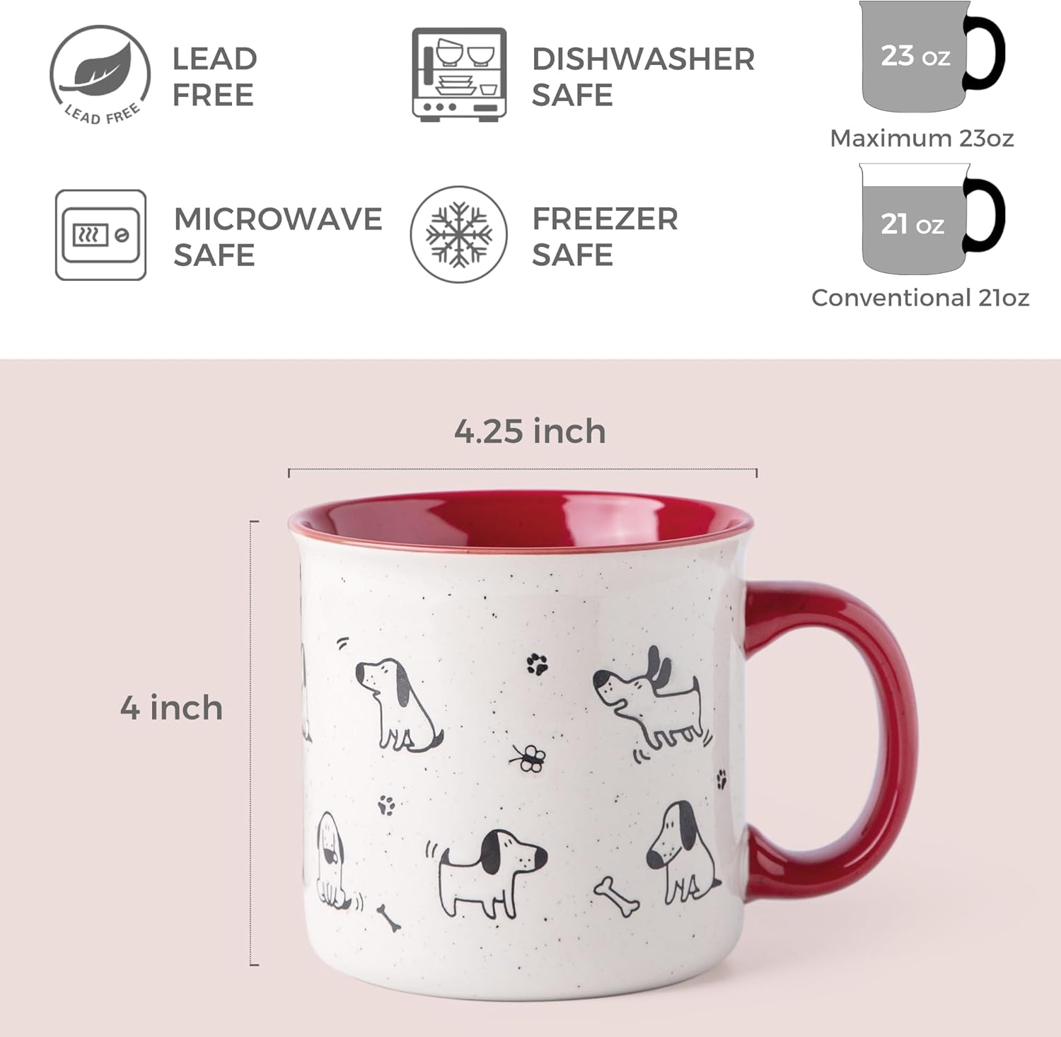 AmorArc Juego de 2 tazas de café de cerámica grandes de 22 onzas, tazas de gran tamaño con mango grande para hombres, mujeres, papá, mamá, taza
