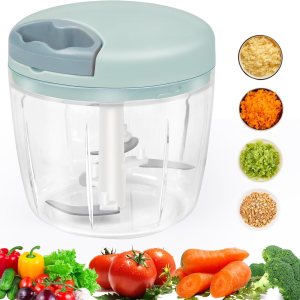 Procesador de alimentos manual azul, picador de verduras, cortador de cebolla de ajo portátil, fácil de limpiar, útil cortador de verduras (azul) Procesador de alimentos manual azul, picador de verduras, cortador de cebolla de ajo portátil, fácil de limpiar, útil cortador de verduras (azul)