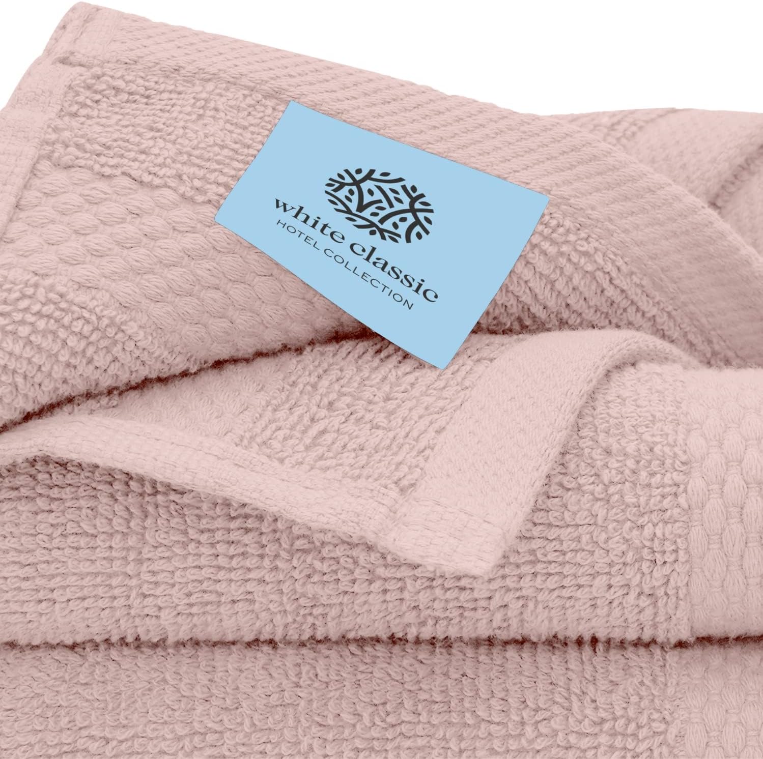 Juego de 8 toallas de baño de lujo, color blanco, 700gsm de grosor, algodón peinado, calidad de hotel, 2 toallas de baño, 2 toallas de mano, 4