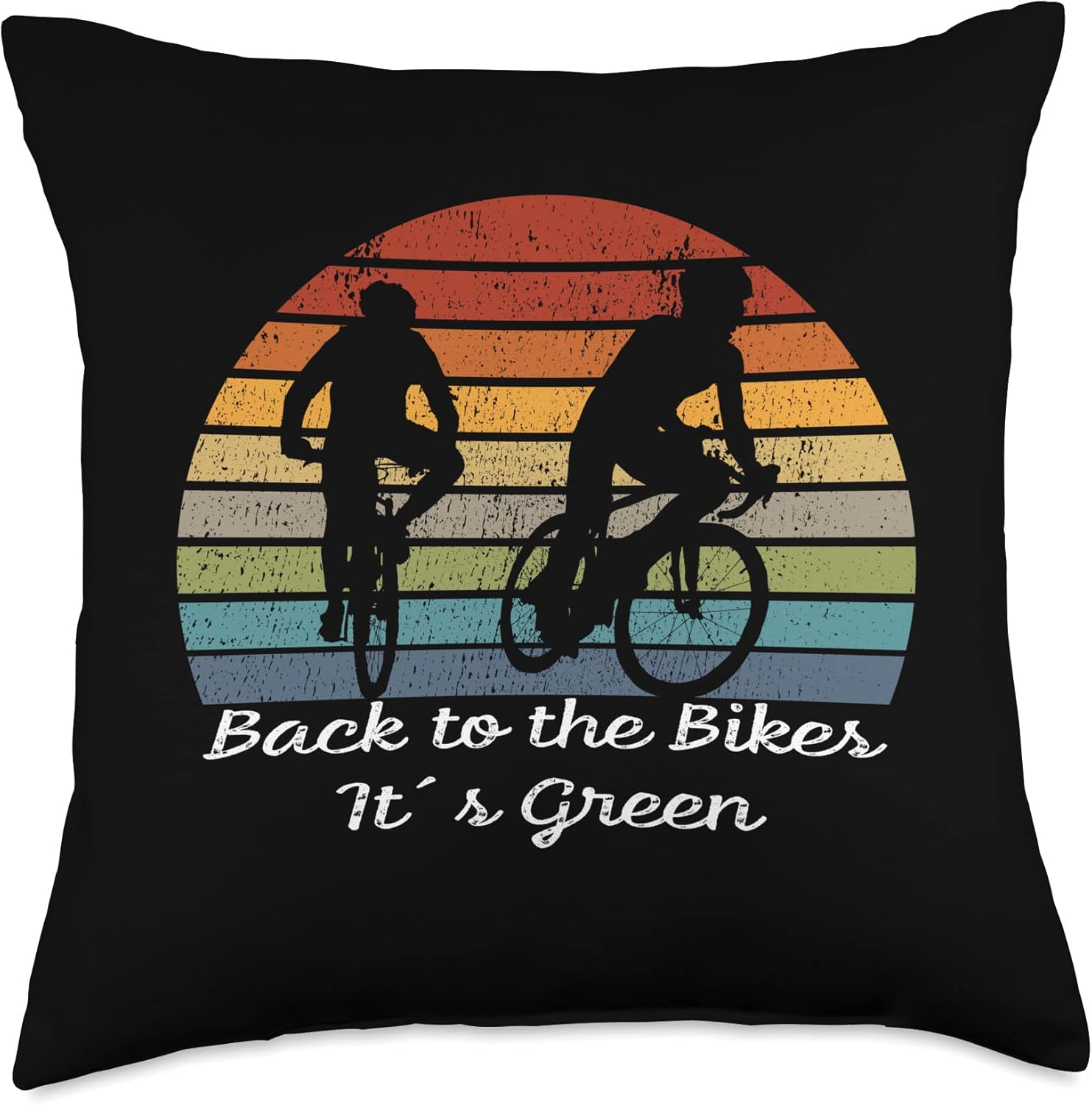 Schütze Die Umwelt Fahr Rad Grün & Klimaneutral Environmentally Cycling and wirtesel Climate Friendly Throw Pillow, 18×18, Multicolor