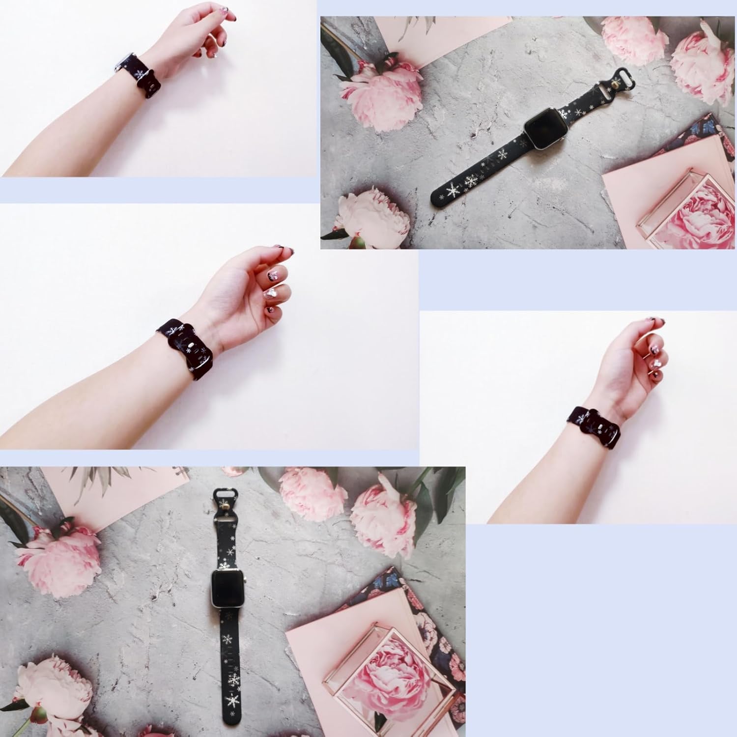 Correa de reloj de Navidad compatible con Apple Watch de 1.496 in 1.575 in 1.614 in 1.654 in 1.732 in 1.772 in 1.929 in, correa de silicona para