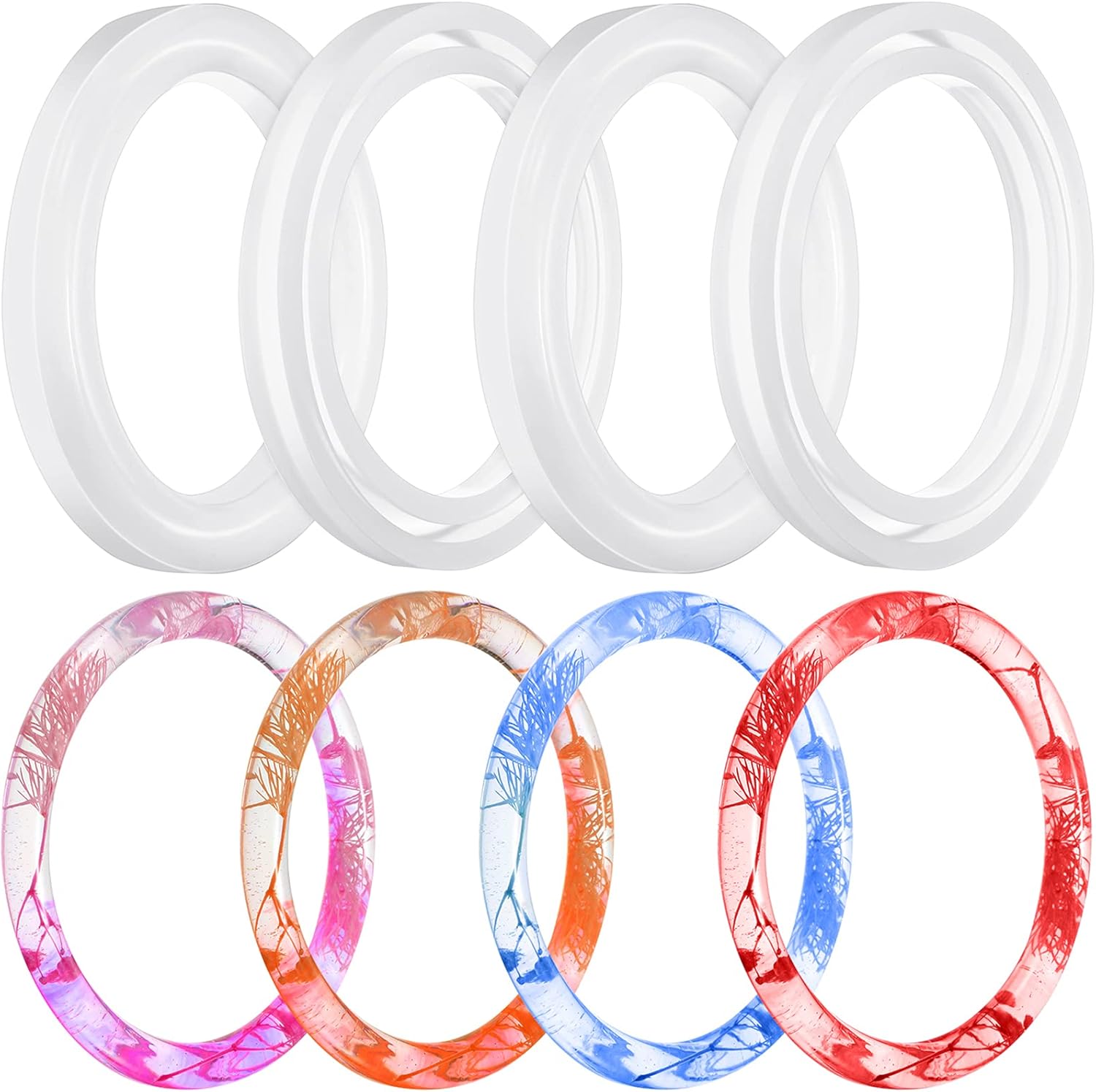 Molde de silicona grande para brazaletes, molde de fundición de resina, molde redondo de joyería, molde de pulsera para hacer joyas, suministros de