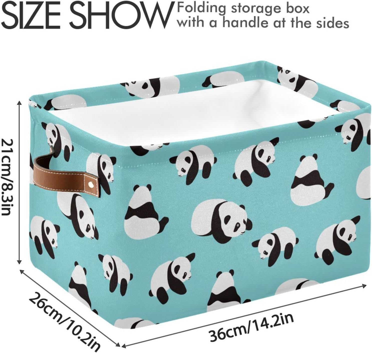 Cesta de almacenamiento plegable con diseño de pandas de dibujos animados, cubos de almacenamiento, caja de ropa, juguetes de tela, cestas de regalo