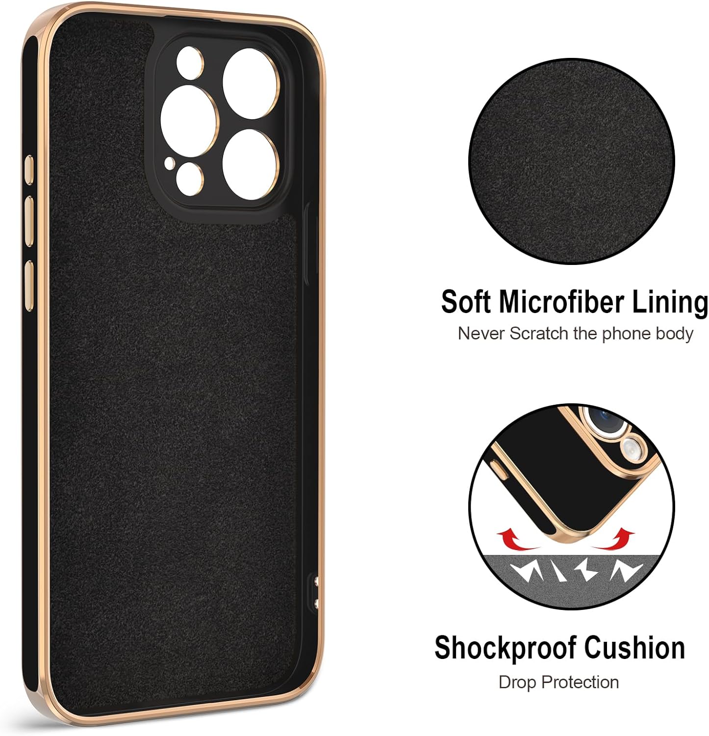Hython Funda para iPhone 15 Pro con soporte de anillo, soporte de anillo giratorio de 360, soporte magnético, chapado en oro rosa, cubierta suave,