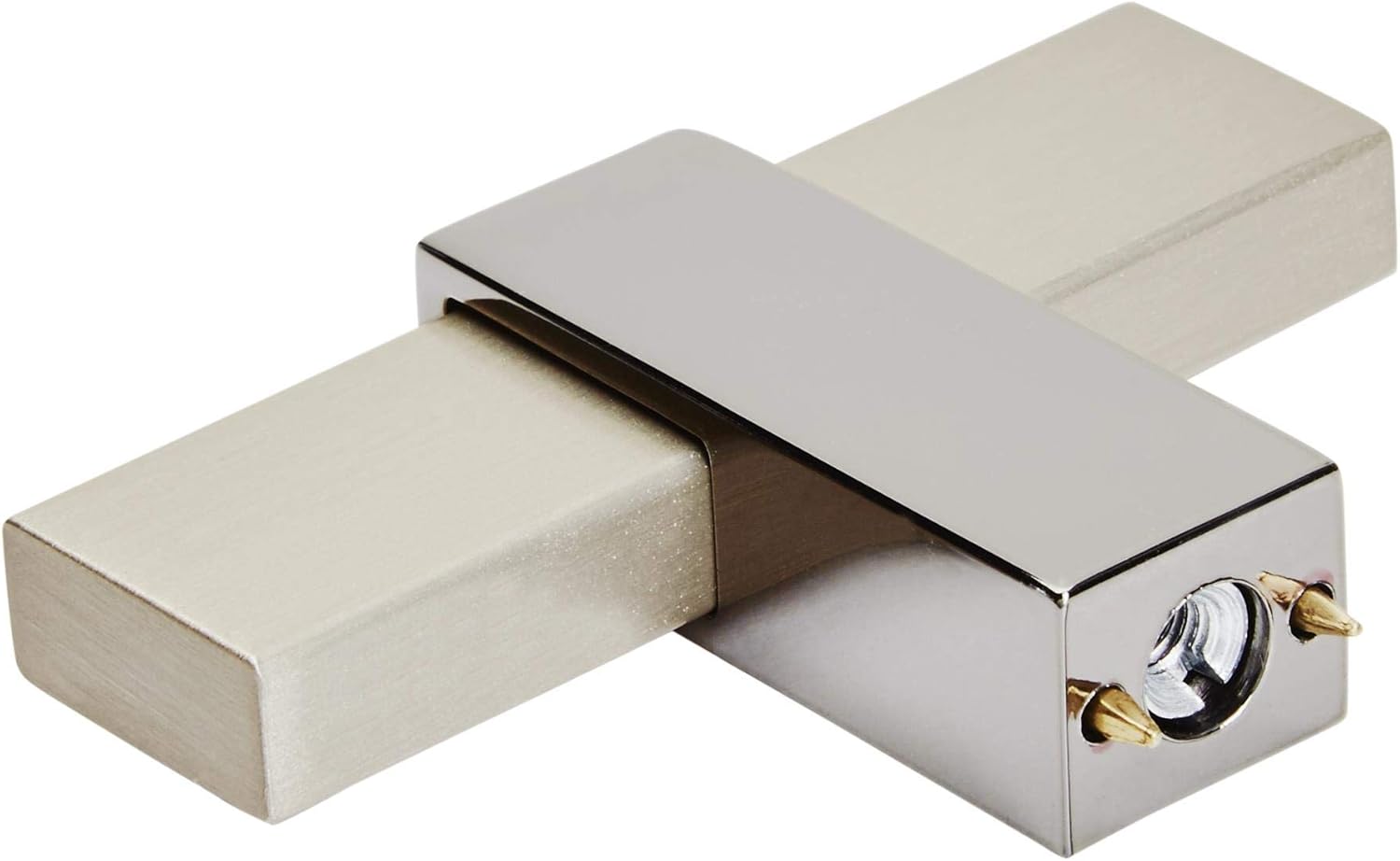 Amerock Pomo de gabinete  Champán plateadoníquel negro  Longitud de 2-38 pulgadas (2.362 in)  Mulino  paquete de 1 unidad  Pomo de cajón  Herrajes