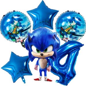 6 globos de erizo azul, suministros de fiesta de cumpleaños de erizo azul, adecuados para fiestas de cumpleaños de niños de 4 años y actividades 6 globos de erizo azul, suministros de fiesta de cumpleaños de erizo azul, adecuados para fiestas de cumpleaños de niños de 4 años y actividades