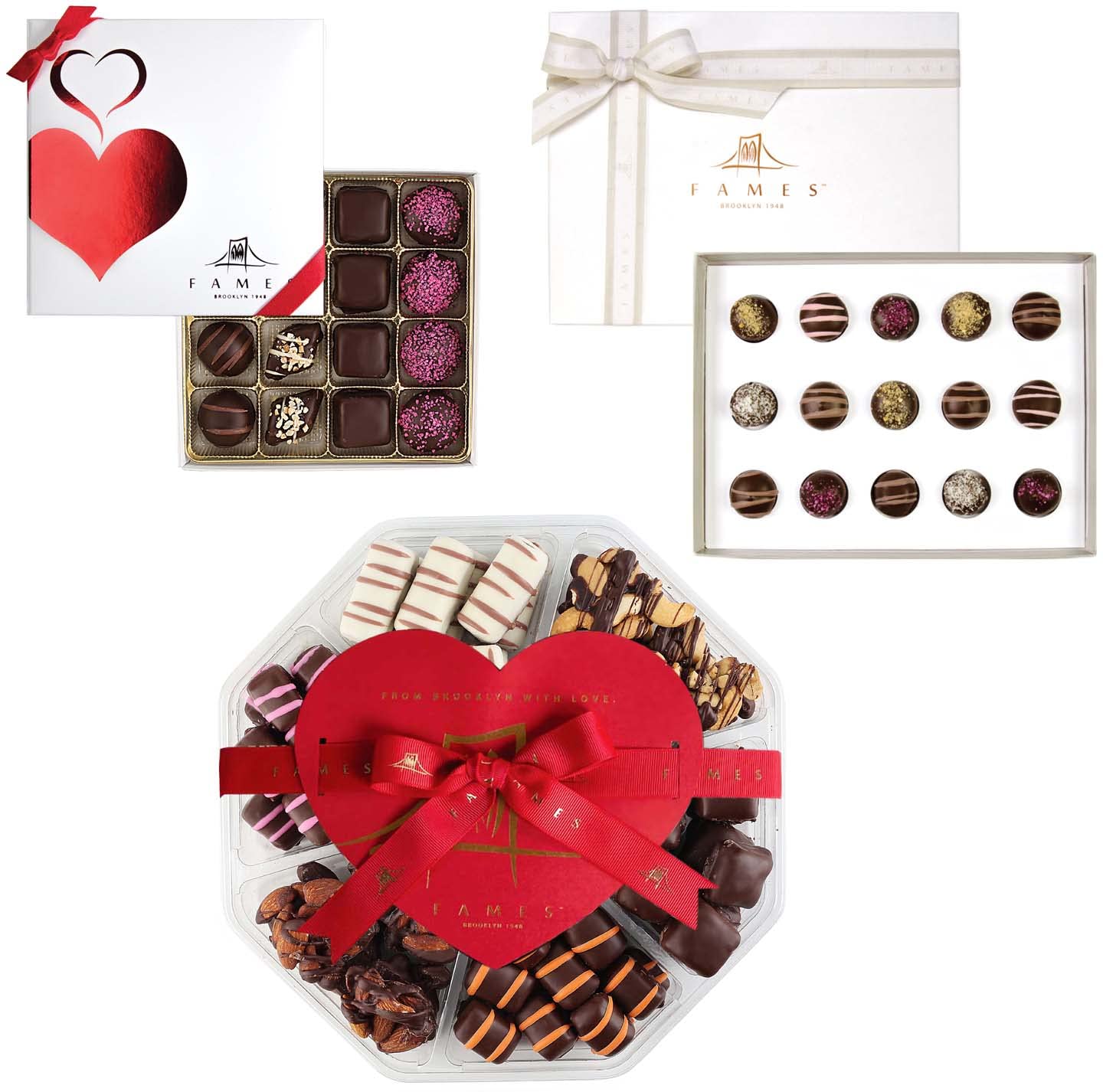 Cesta de regalo de chocolate, regalos de chocolate, deliciosos chocolates gourmet (paquete de 3)