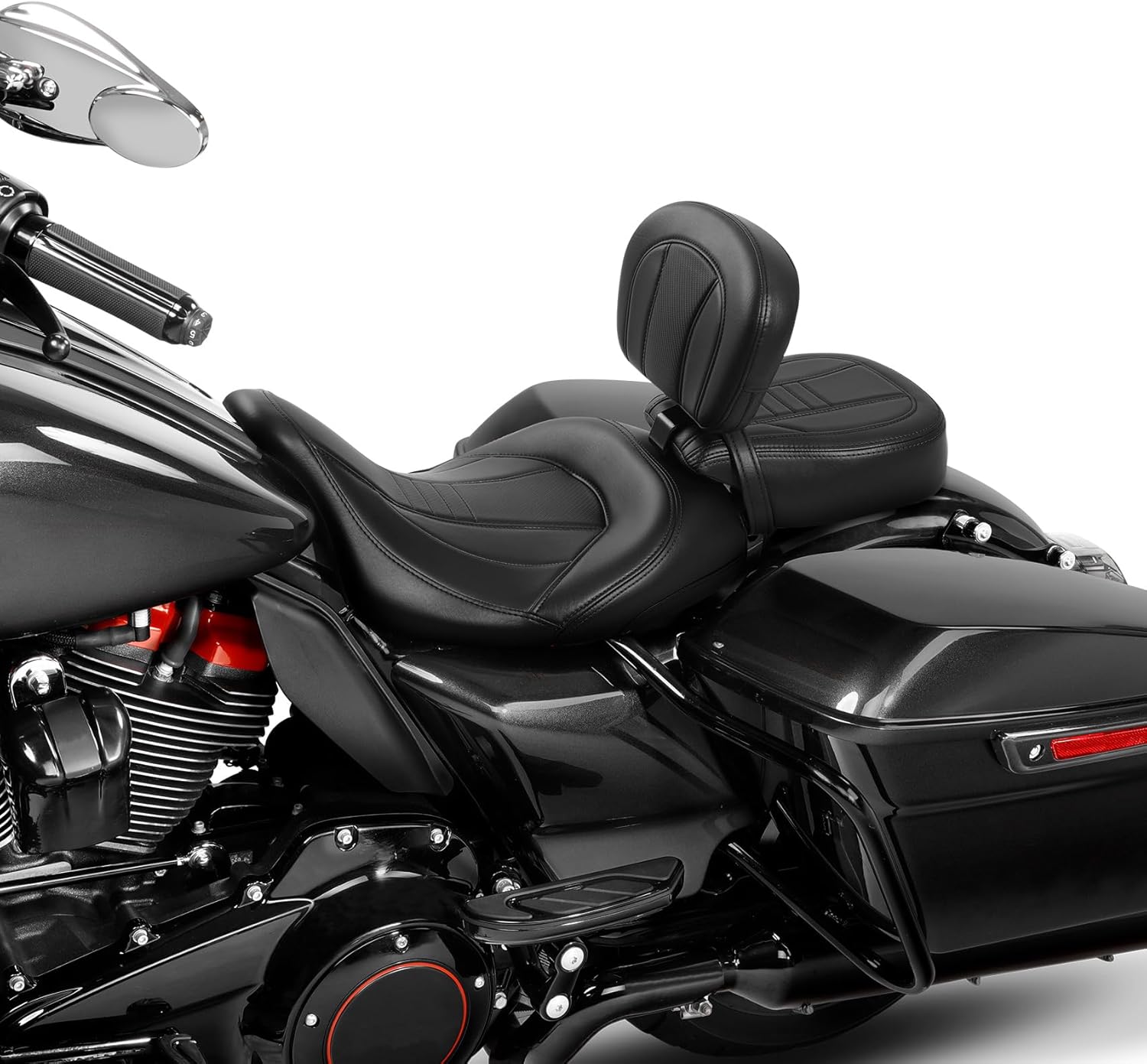TCT-MOTORPARTS Asiento de pasajero de perfil bajo para Harley Road Street Glide 2009-2023