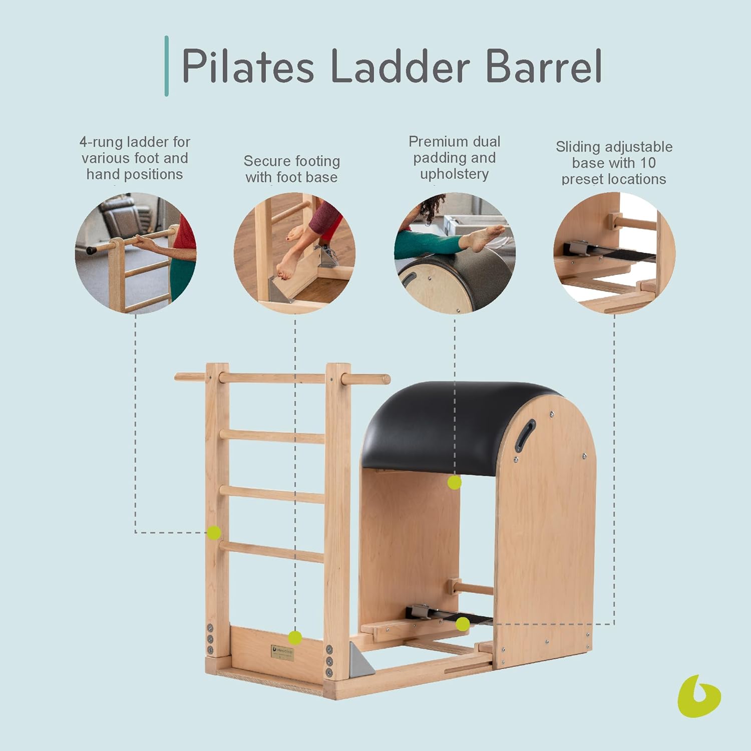 Balanced Body Equipo de pilates de barril de escalera, equipo de ejercicio de pilates para fortalecer y flexibilidad, herramienta de entrenamiento