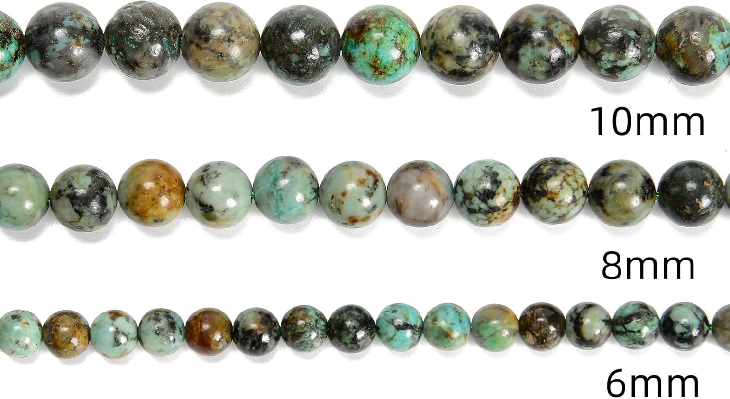 65 cuentas de turquesa africana de 0.236 pulgadas, piedra natural, piedras preciosas redondas auténticas para hacer pulseras de bricolaje, joyas,