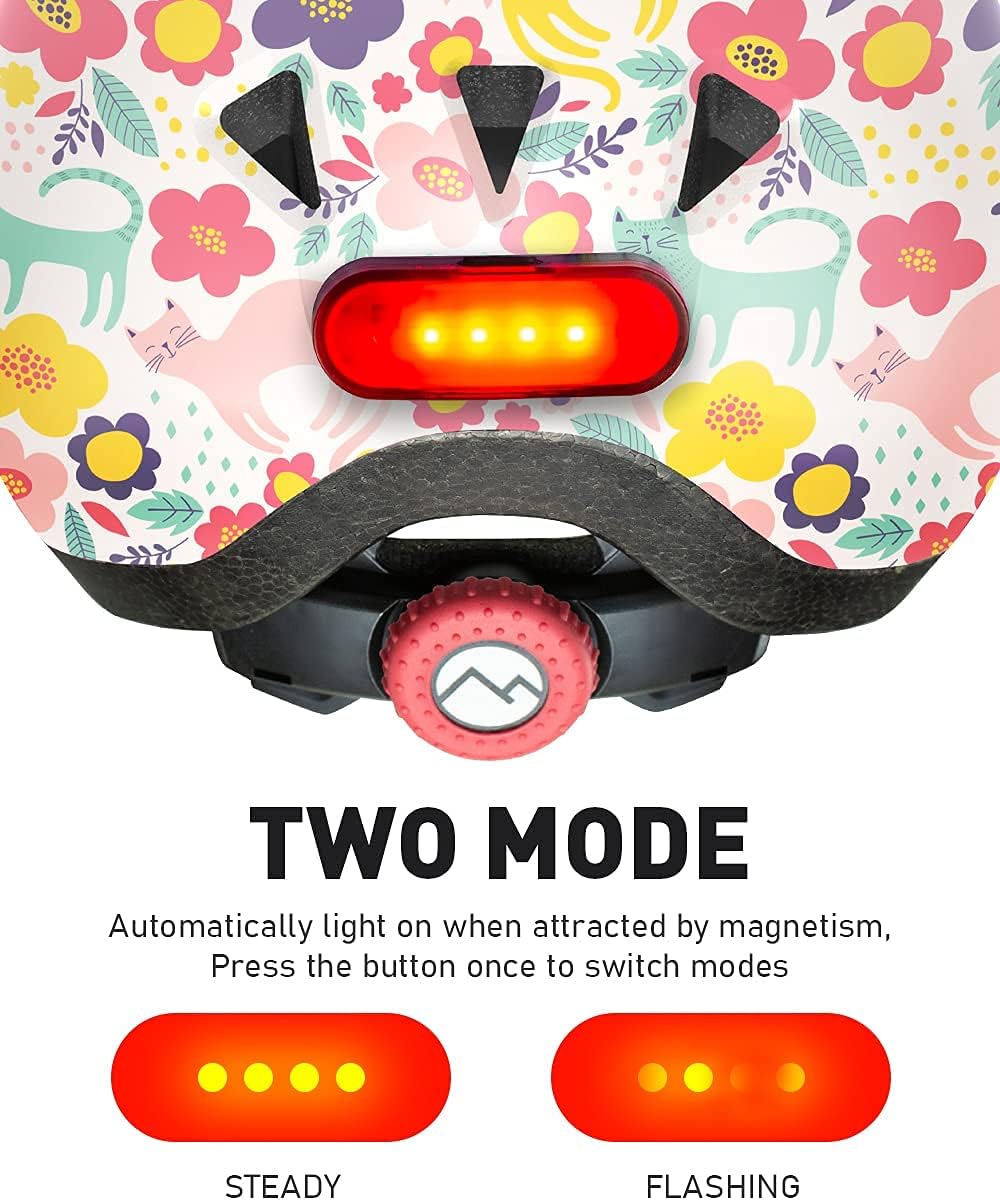 Casco de bicicleta para niños y niñas, cascos ajustables para niños, desde bebébebé hasta niños, 12345678 años con luztalla XS