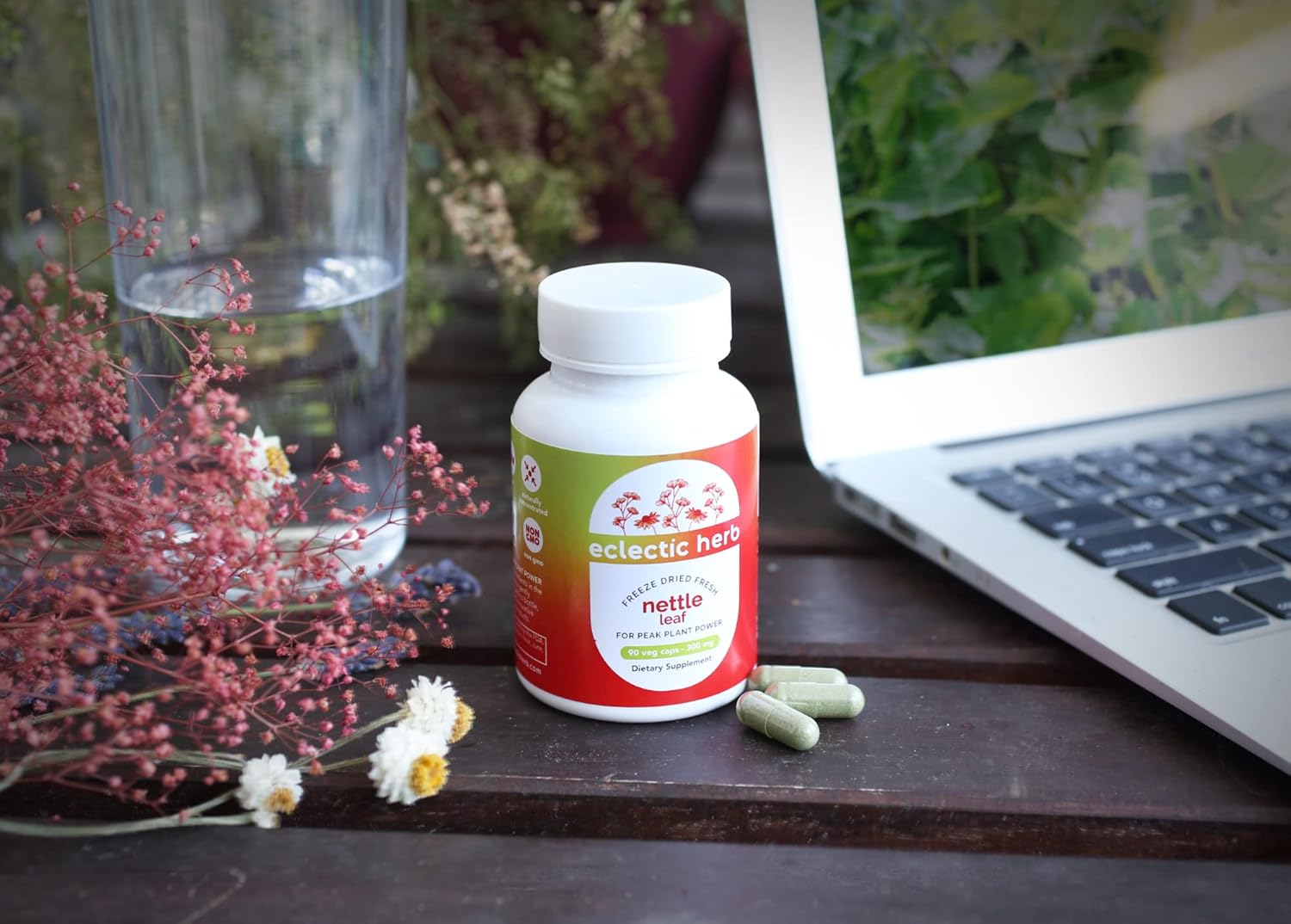 Eclectic Herb – Hoja de ortiga sin OMG liofilizada  Apoyo sano de los senos nasales, respuesta a histamina y bienestar respiratorio  90 cápsulas