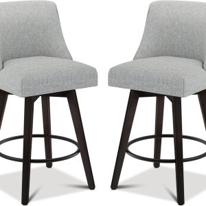 Juego de 2 taburetes de bar giratorios, taburetes tapizados modernos de altura de mostrador, taburetes de 26 pulgadas de altura con respaldo, tela Juego de 2 taburetes de bar giratorios, taburetes tapizados modernos de altura de mostrador, taburetes de 26 pulgadas de altura con respaldo, tela