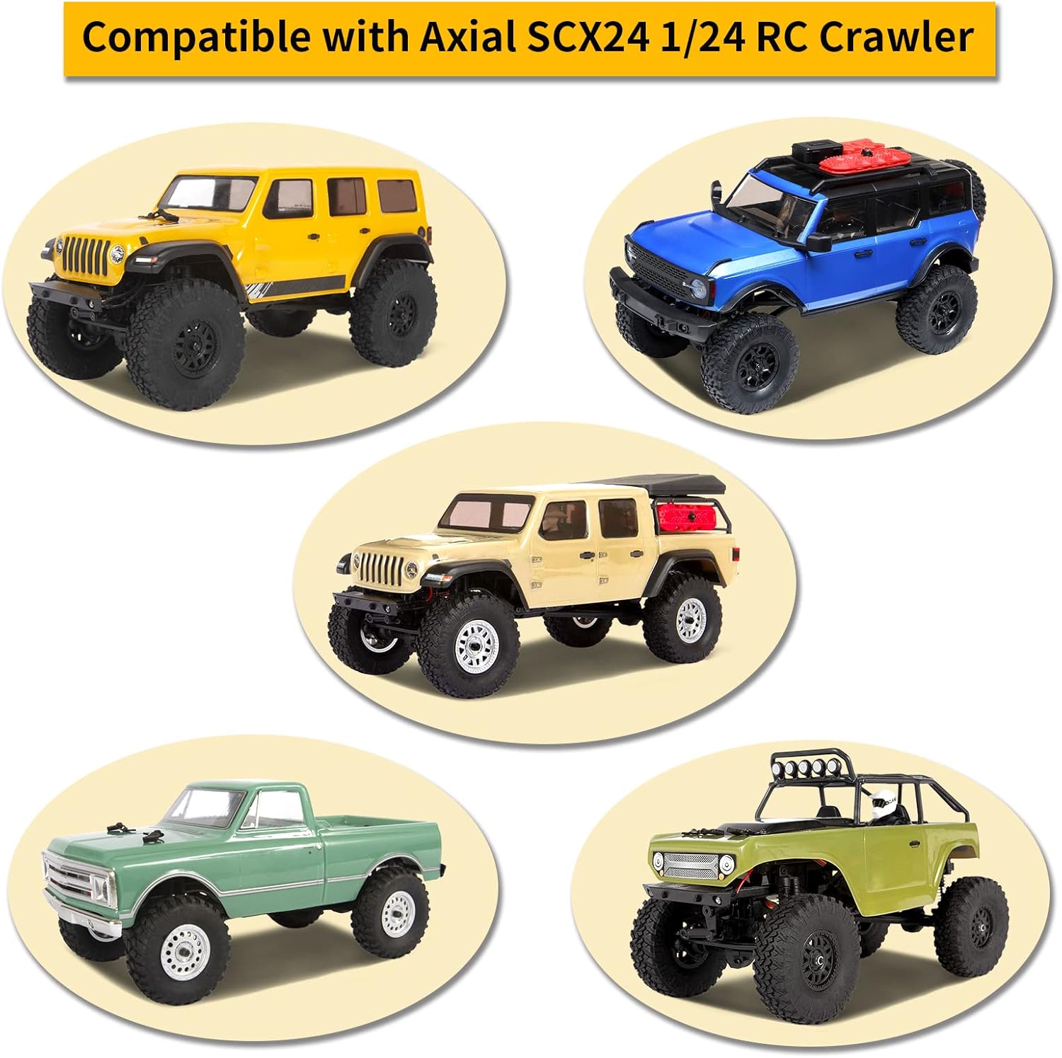 AllinRC Nudillos de dirección de latón con rodamientos de bolas compatibles con Axial 1 24 SCX24 RC Crawler Car Upgrades Parts (negro dorado)