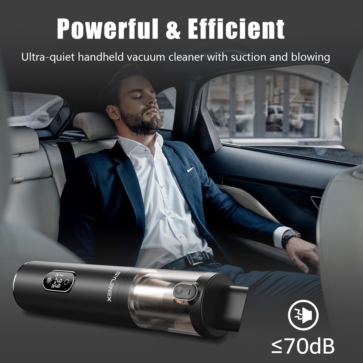 Aspiradora de coche de alta potencia, 13000 Pa, aspiradora portátil de alta potencia con pantalla LED, 2 velocidades, 30 minutos de tiempo de