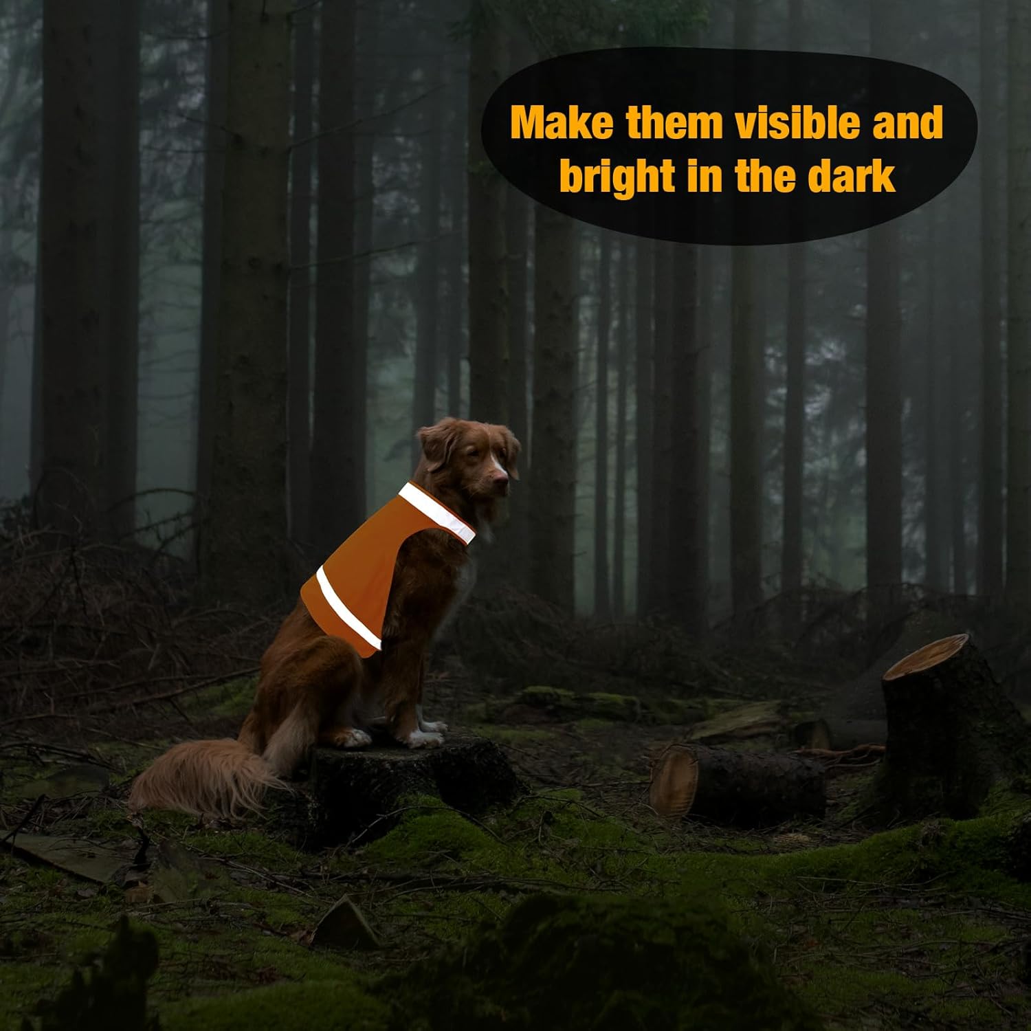 Chaleco reflectante para perro de 2 piezas para caza, chaleco de seguridad para perro naranja brillante de alta visibilidad, chaqueta reflectante