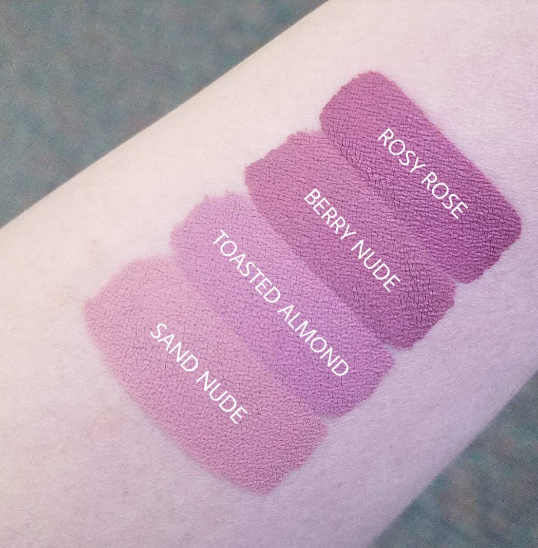 Aromi Lápiz labial líquido Pink Nude mate, color beige rubor, lápiz labial de larga duración, vegano, libre de crueldad, uso durante todo el día,