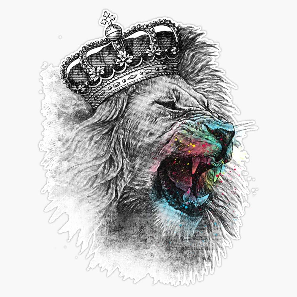 Adhesivo de vinilo impermeable King Lion para coche, laptop, ventana, 5 pulgadas