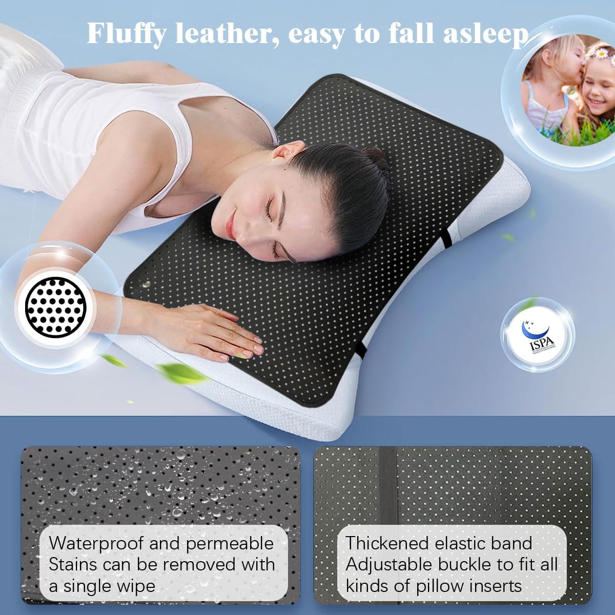 Funda de almohada para cabello y piel, 100% piel sintética, 20 x 30 pulgadas, mejora el sueño, reduce la inflamación, la ansiedad y el dolor