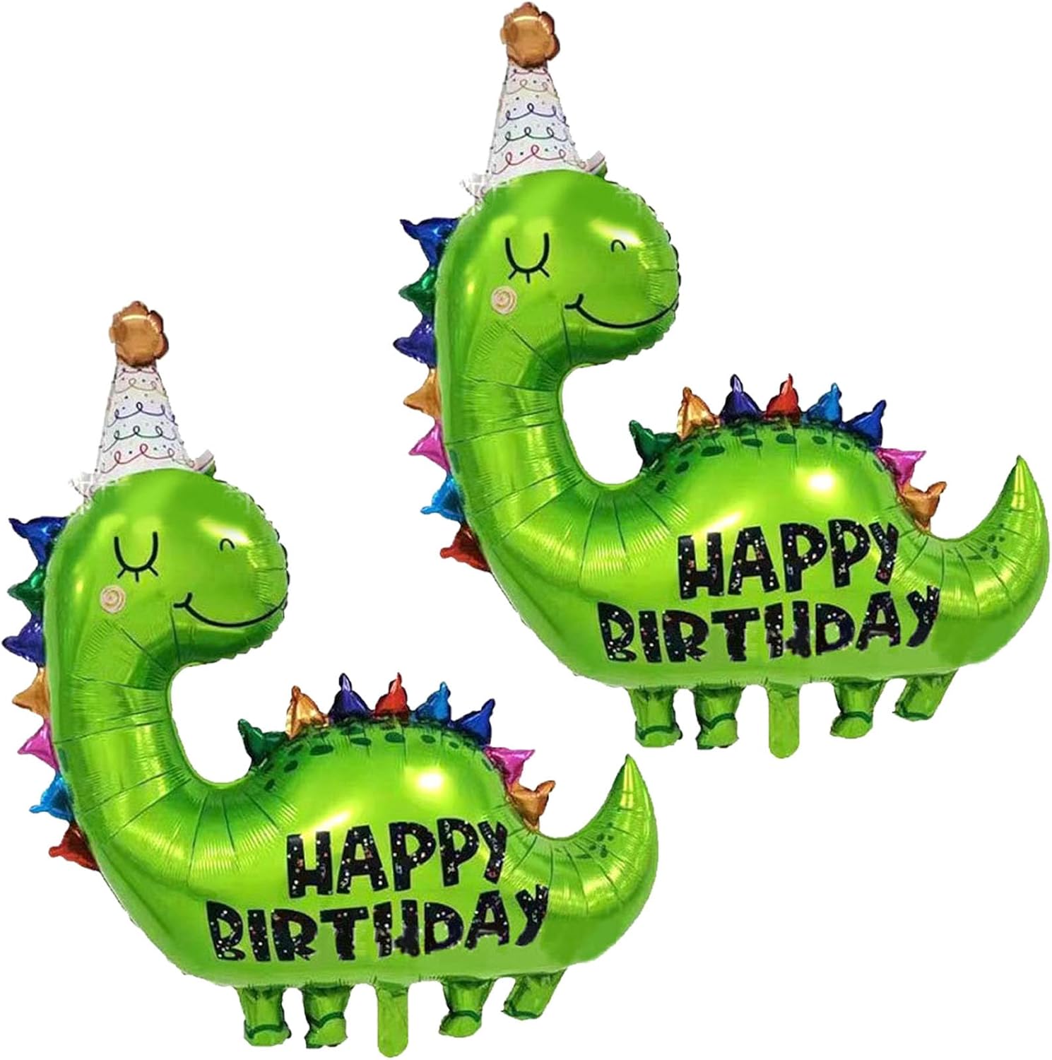 Globos grandes de aluminio de dinosaurio verde, 2 globos de decoración de cumpleaños de 35 pulgadas, globos de decoración de cumpleaños para niños,