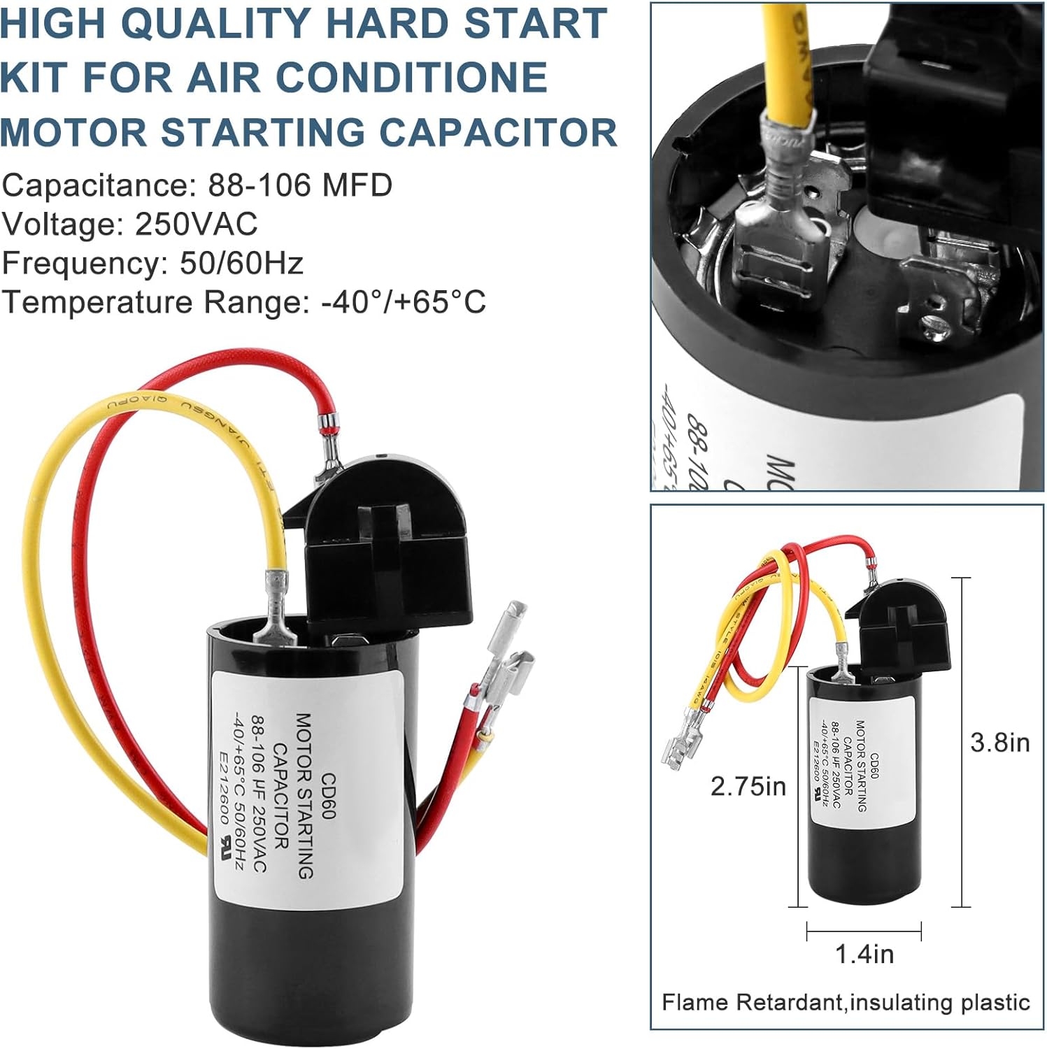8333A9021 Kit de arranque duro de aire acondicionado, kit de arranque duro de CA, arranca la CA suavemente, reemplazo 8333A9021 PKG 8335-9021 y