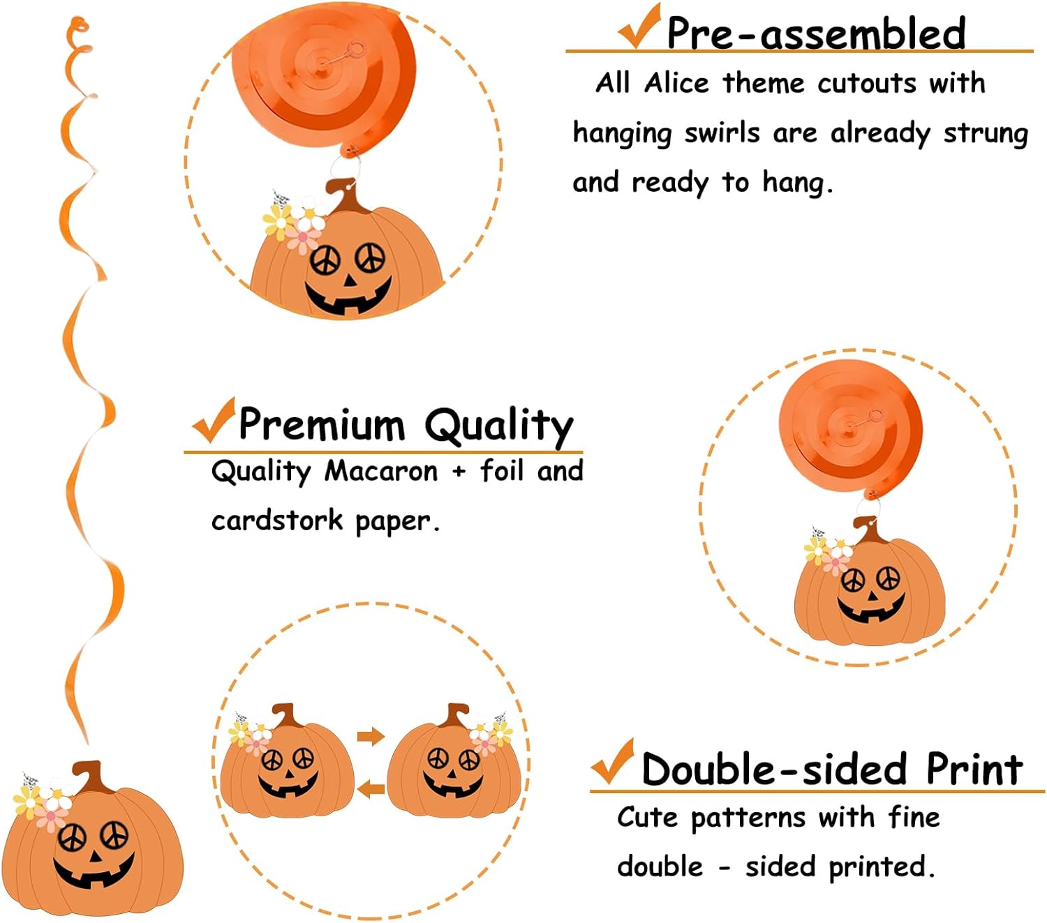 20 decoraciones geniales de Halloween, hippie de Halloween, remolinos colgantes de remolinos espeluznantes y espeluznantes serpentinas para