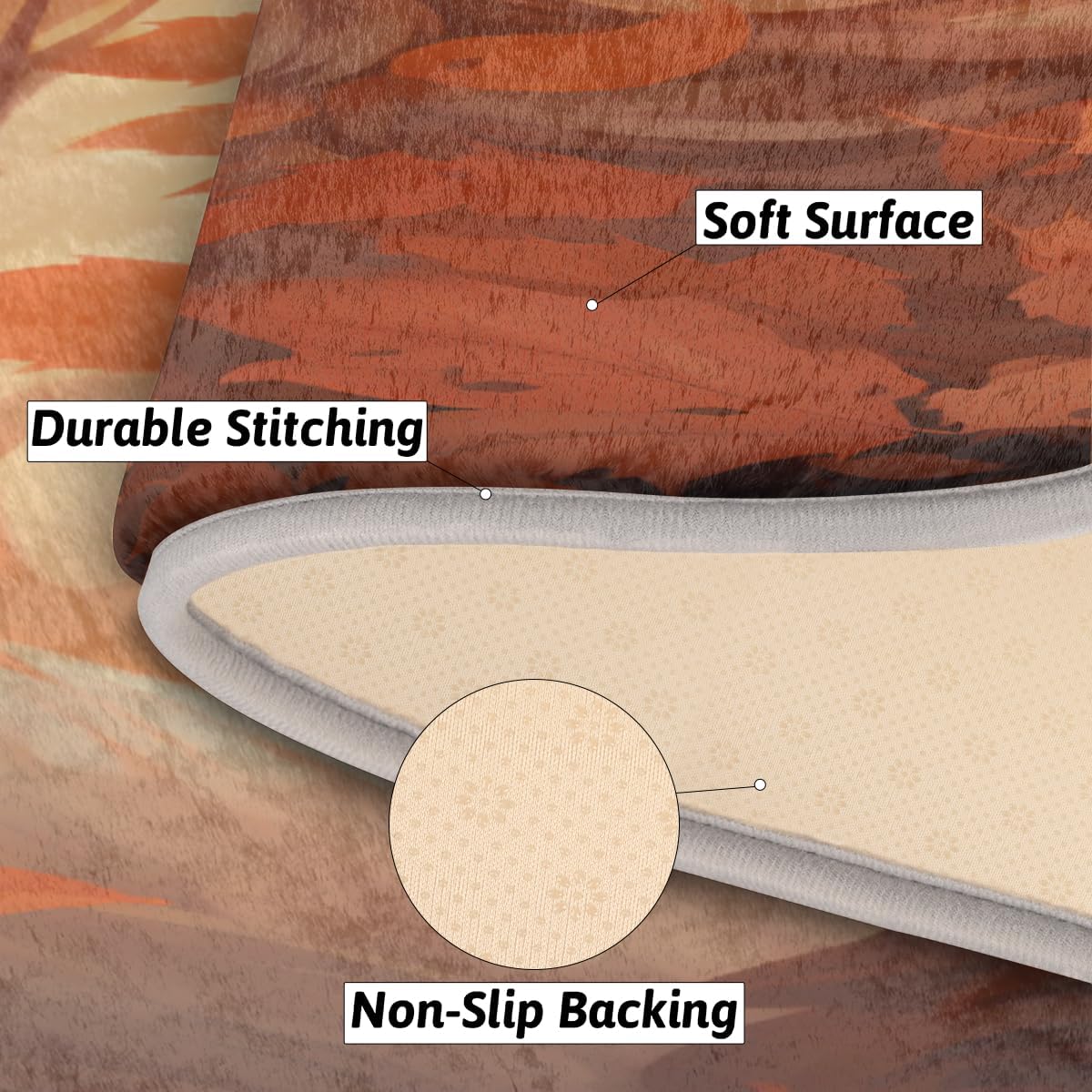 cfpolar Watercolro – Alfombra de baño de zorro de arce, antideslizante, tapete de baño de microfibra absorbente, tapetes y alfombras de cocina