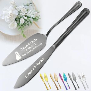 Juego personalizado de corte de pasteles para boda, servidor de pastel de boda grabado gratis, cuchillo de pastel de acero inoxidable y juego de Juego personalizado de corte de pasteles para boda, servidor de pastel de boda grabado gratis, cuchillo de pastel de acero inoxidable y juego de