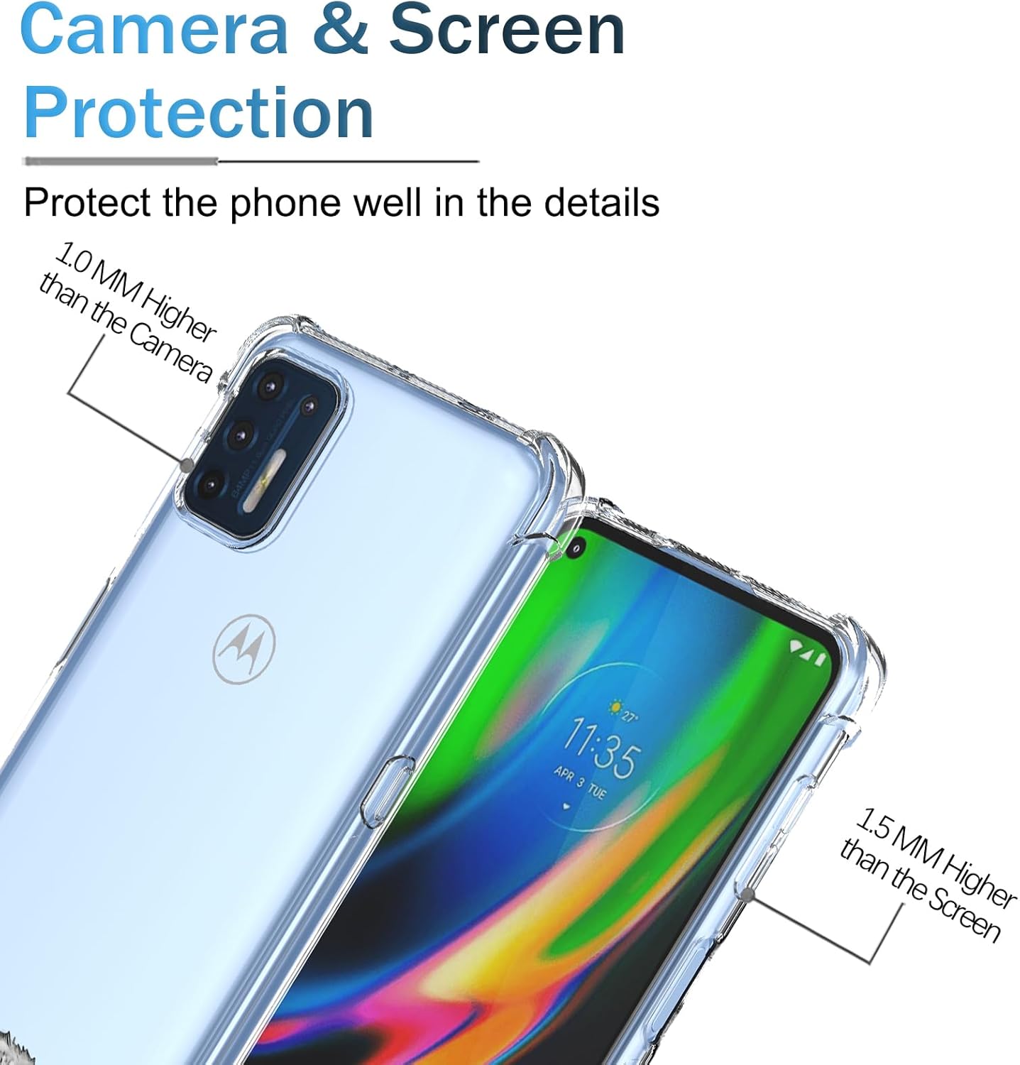 Funda transparente para Moto G Stylus 2021 con bonito diseño de gato de dibujos animados, TPU suave, a prueba de golpes, antiarañazos, funda