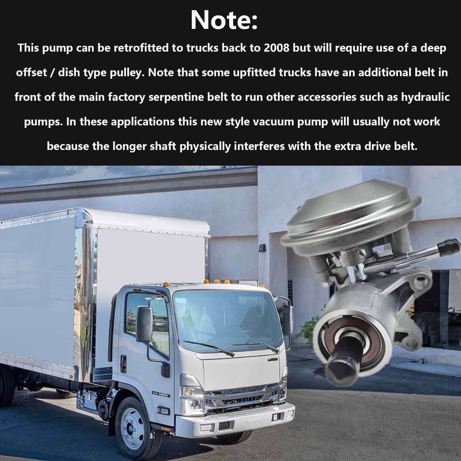 Nueva versión de bomba de vacío de freno 97548186, compatible con Isuzu NPR NQR N-Series 2020-2022 2020.5+ (serie i). Número de pieza 290KT00030,