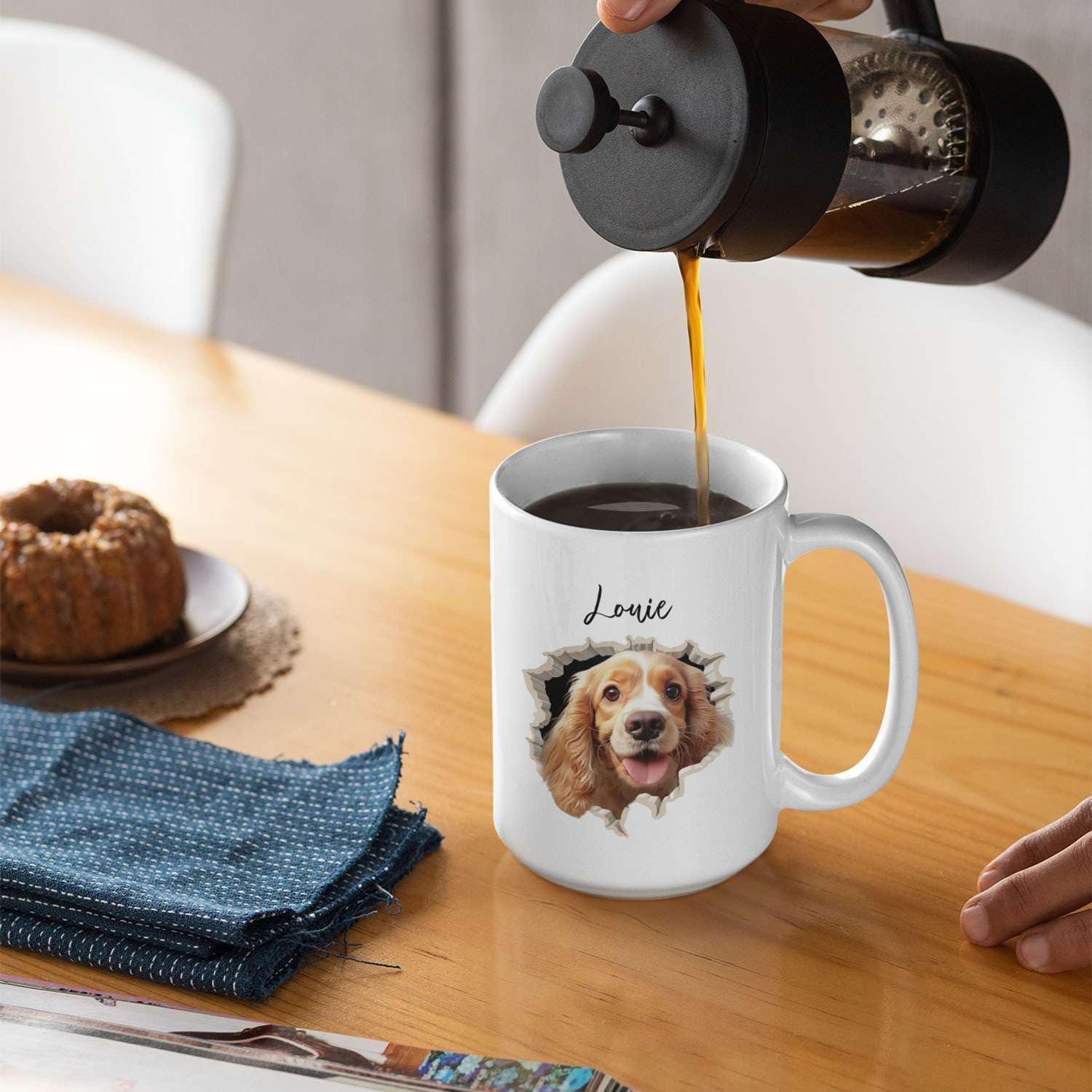 Special Customized With Cocker Spaniel Dog Coffee Mugs, Personalized Name Ceramic Tea Cups For Animal Lovers, Custom Meaningful Pet Design Mugs For
