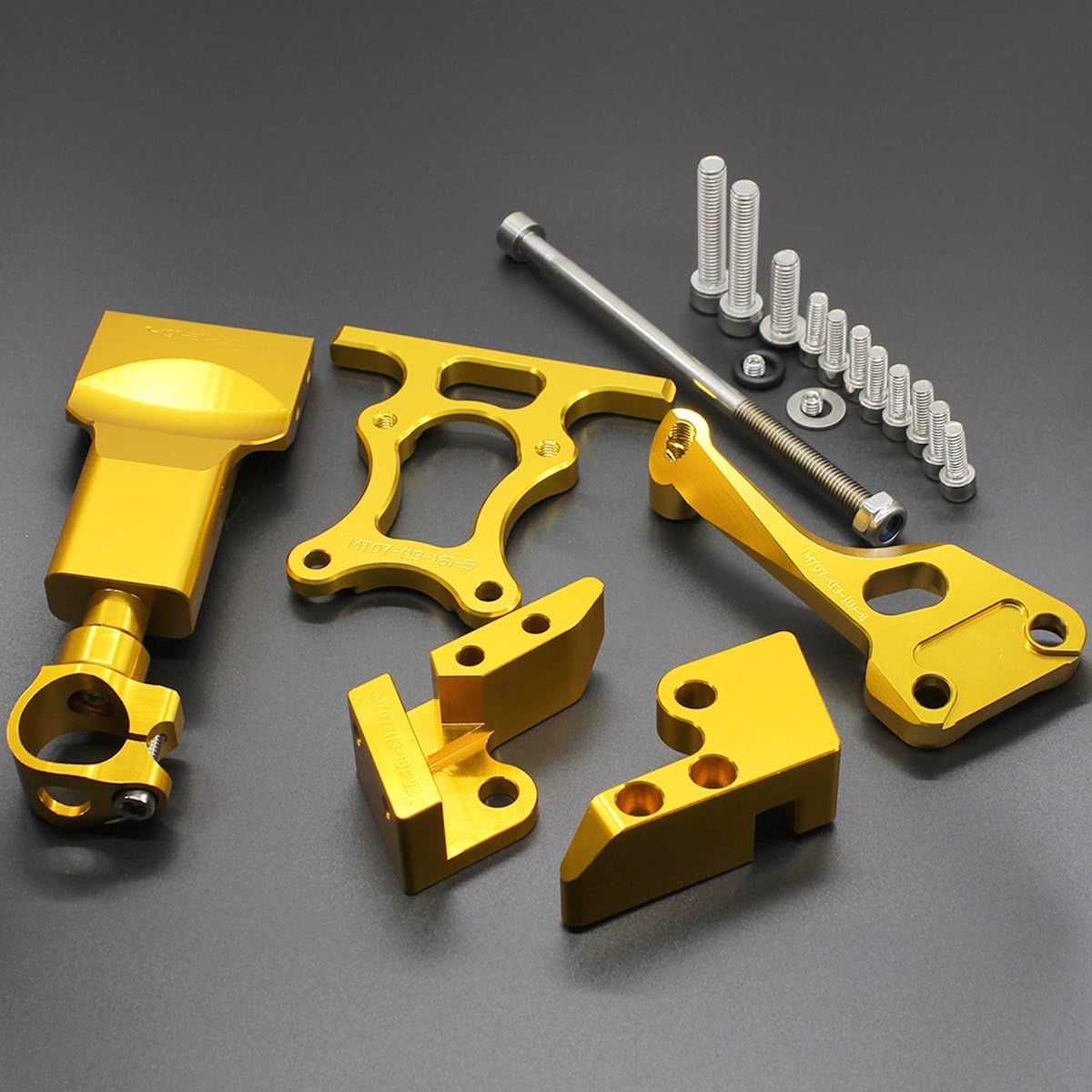 FXCNC Racing motocicleta CNC amortiguador de dirección estabilizador amortiguador de montaje kit compatible con MT07 FZ07 MT-07 FZ-07 2014-2019