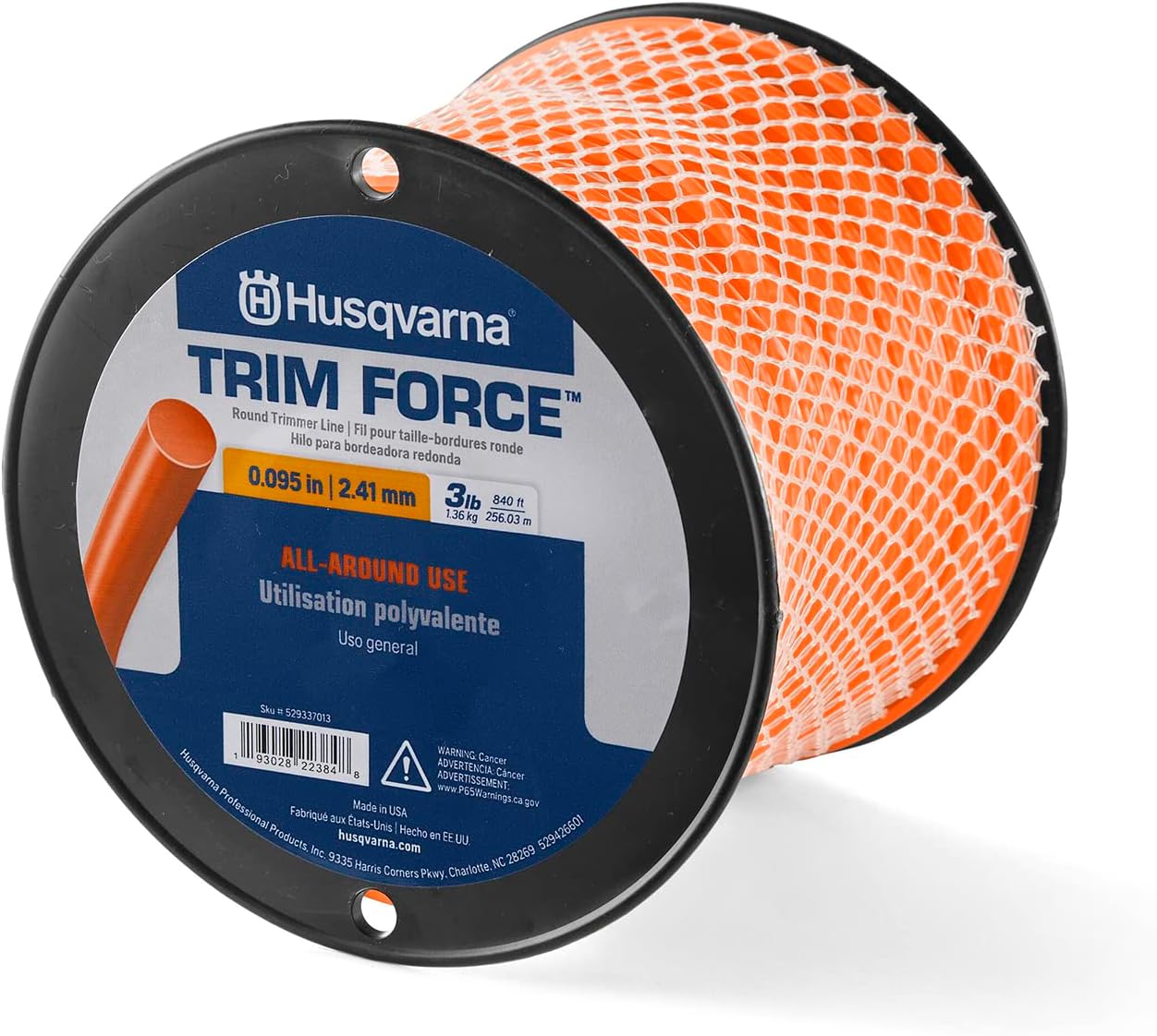 Husqvarna 529337013 Trim Force Round String Trimmer Line, Naranja