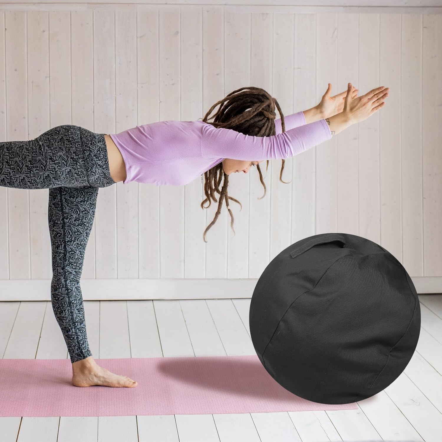 BESPORTBLE Cubierta de bola de equilibrio, cubierta de bola de ejercicio, cubierta de bola de entrenamiento lavable, protector de pelota