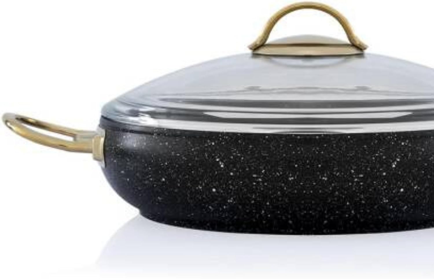 Acar Olla Negra Nostalgia Negra, Olla Antiadherente con Tapa de Vidrio, Ollas y Sartenes, Apto para Lavavajillas, Asas Elegantes de Acero