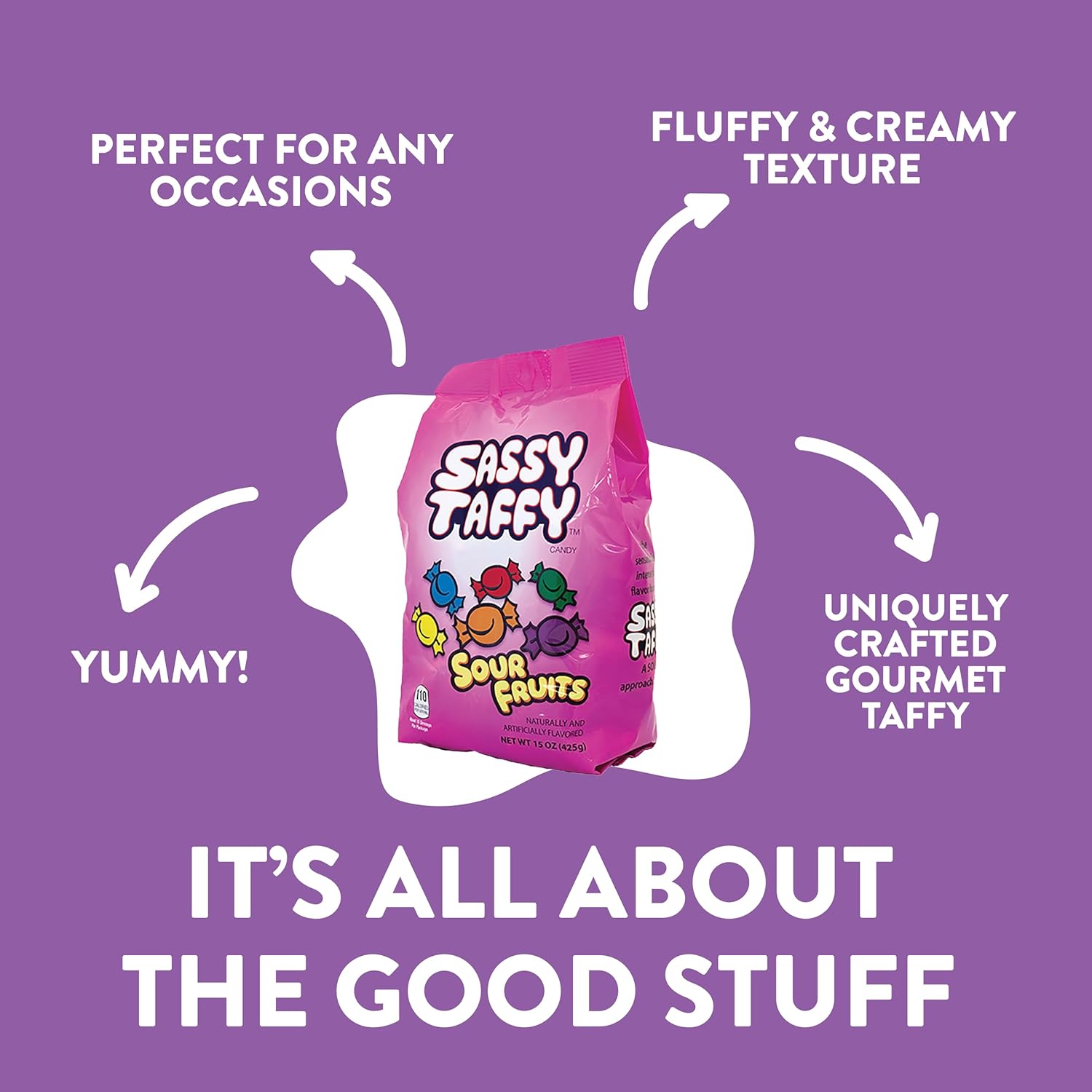 Sassy Sour Fruits Taffy 15 oz.