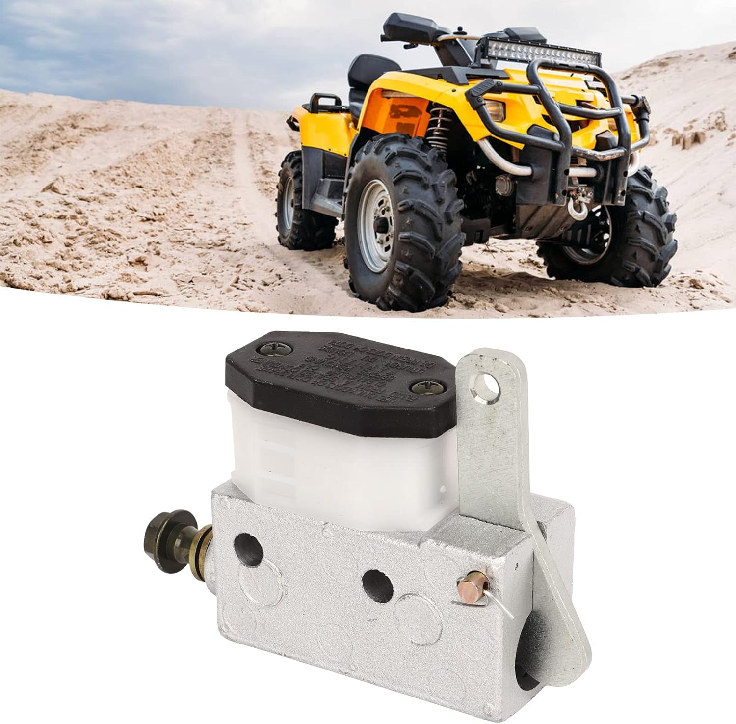 Aramox Bomba de cilindro maestro de freno Construcción de metal Instalación simple 12.8 Conjunto de cilindro maestro de freno para Go Kart ATV UTV
