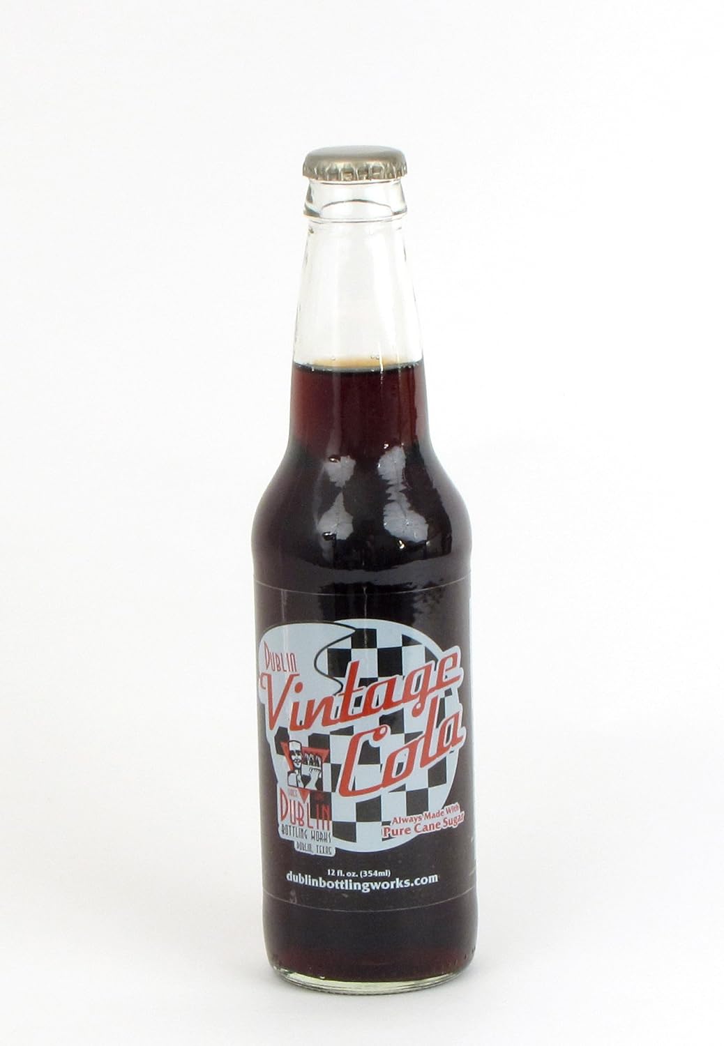 Botellas de vidrio retro endulzadas con azúcar de caña pura de 12 onzas (paquete de 6) (Dublin Vintage Cola)