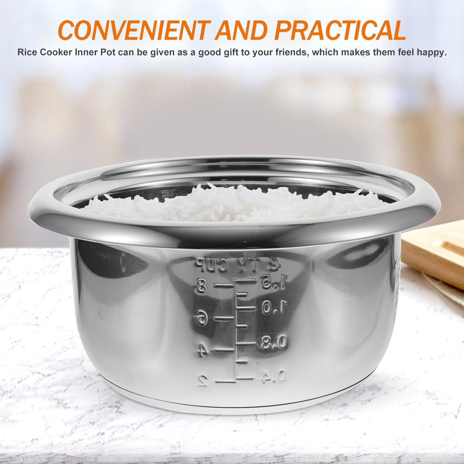 DOITOOL Olla de arrocera Liner Olla de arroz Reemplazo interno Olla de cocción Contenedor de cocina Olla interior Molde para pasteles Utensilios de