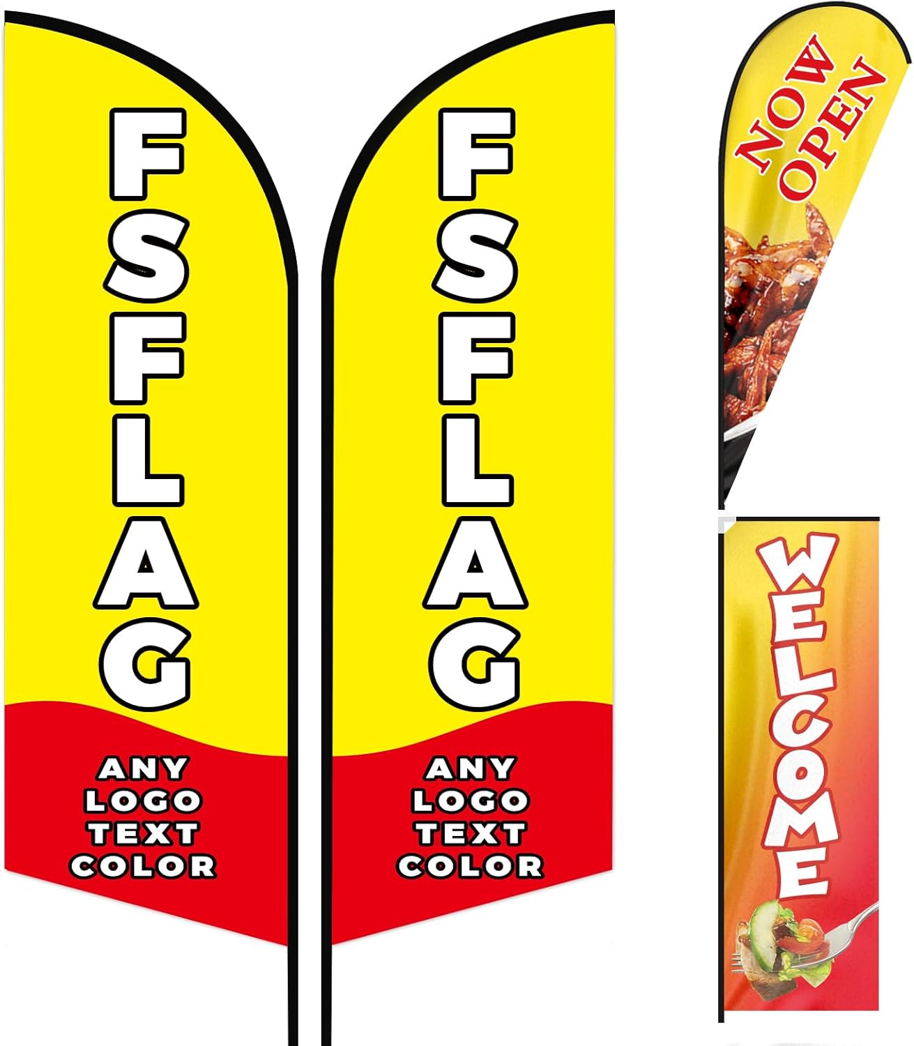 Bandera de plumas publicitaria personalizada, bandera de Swooper personalizada (19.7 x 78.7 in1.6 x 6.6 pies, bandera de plumas)
