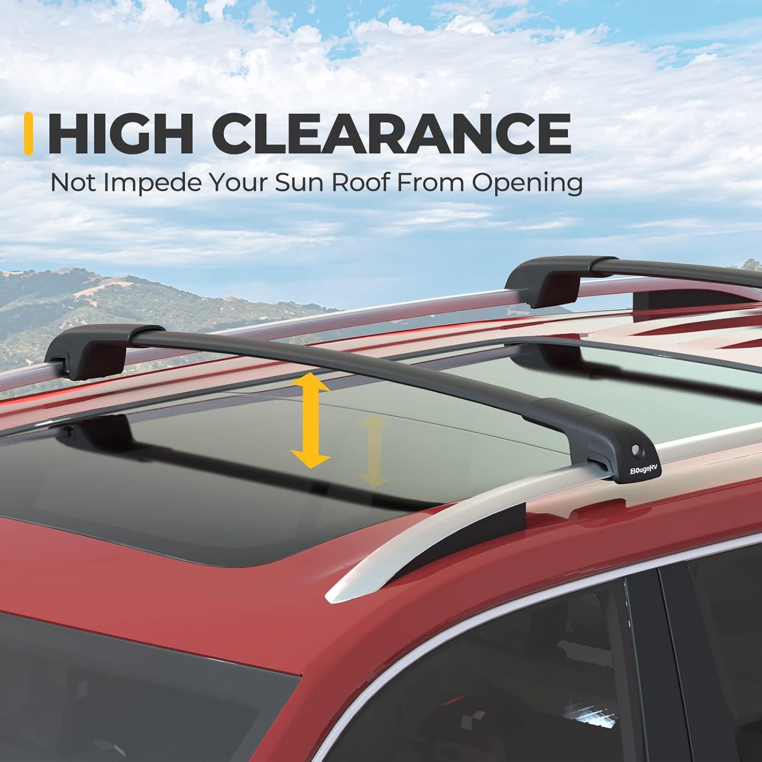 BougeRV Barras transversales para portaequipajes compatibles con Volkswagen VW Atlas 2017-2024 con bloqueo antirrobo, barras transversales de
