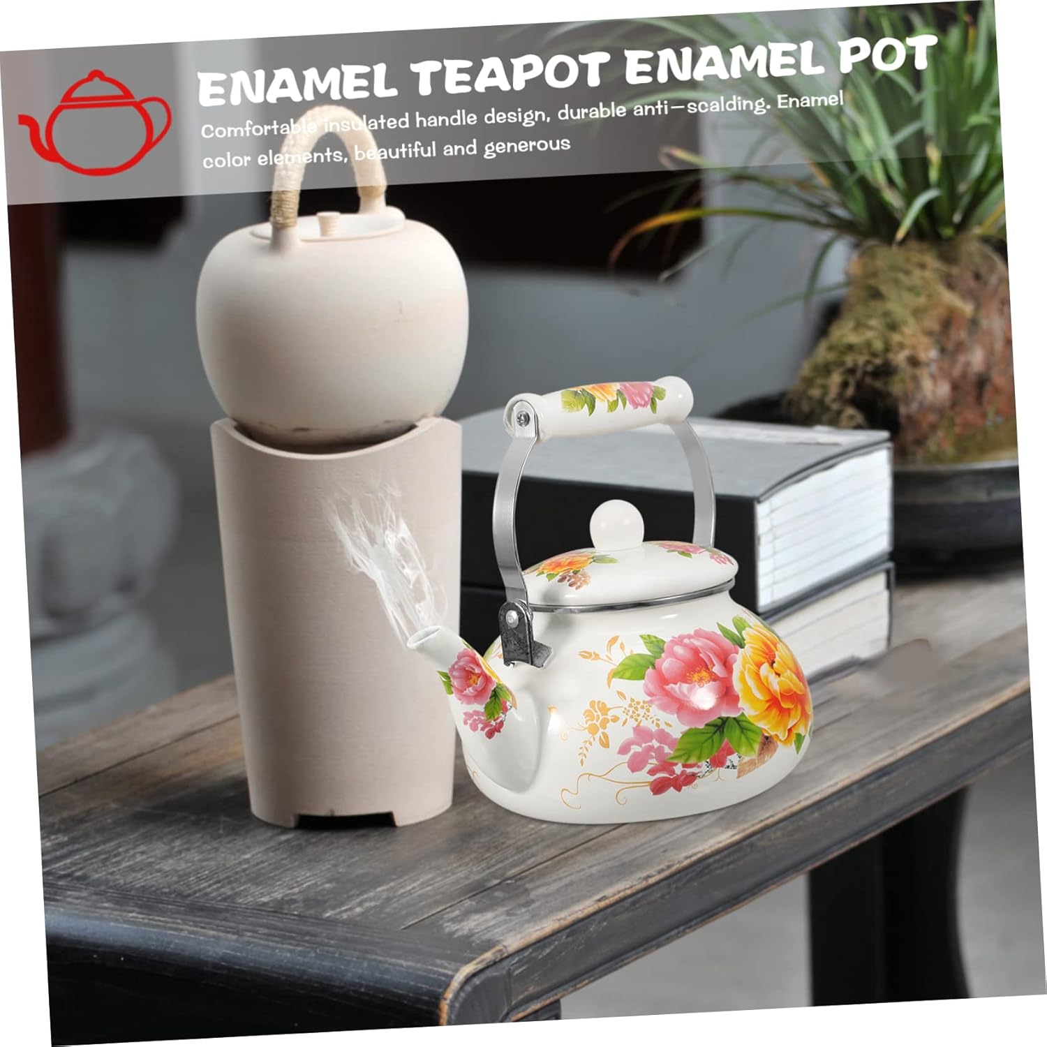 Tetera esmaltada Tetera de esmalte Tetera japonesa Cafetera Camping Cafetera Camping Tetera Tetera decorativa Esmalte Casa Tetera Tetera Tetera