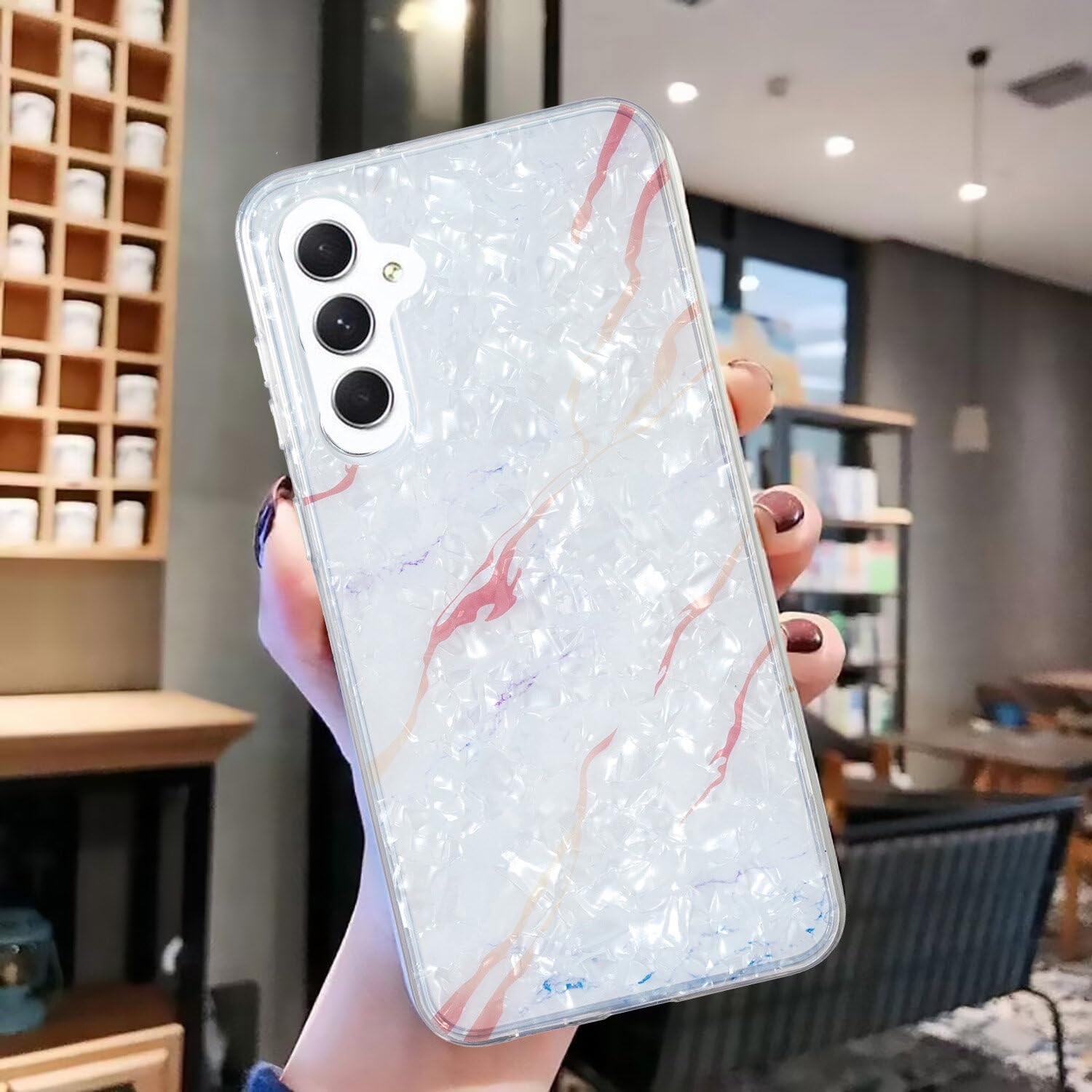 Funda de mármol compatible con Samsung Galaxy A54 5G para mujeres y niñas, funda delgada y flexible de silicona suave con patrón de carcasa