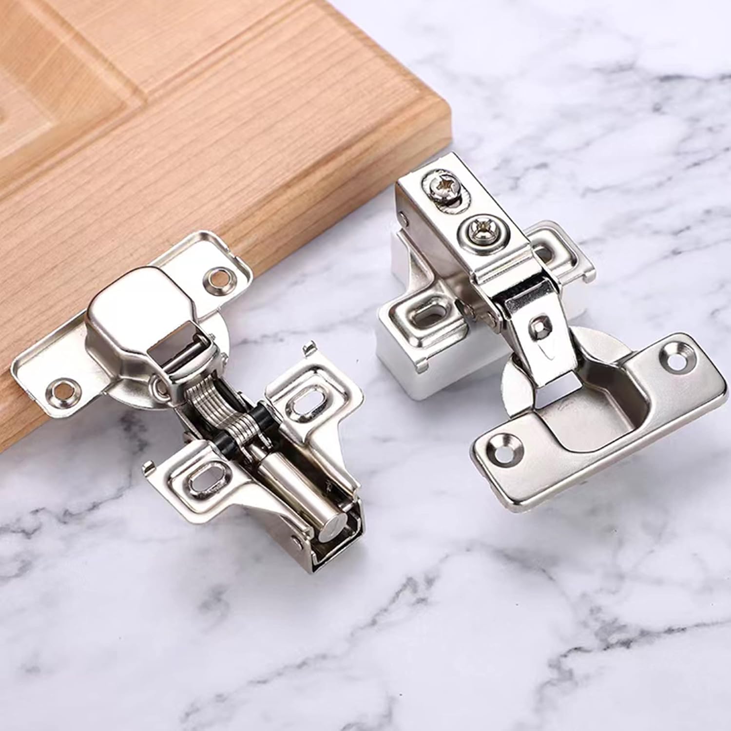 Vervida Paquete de 2 bisagras de gabinete, bisagras de cierre suave para bisagras de puerta de gabinete de cocina superpuestas de 12 pulgada, ángulo