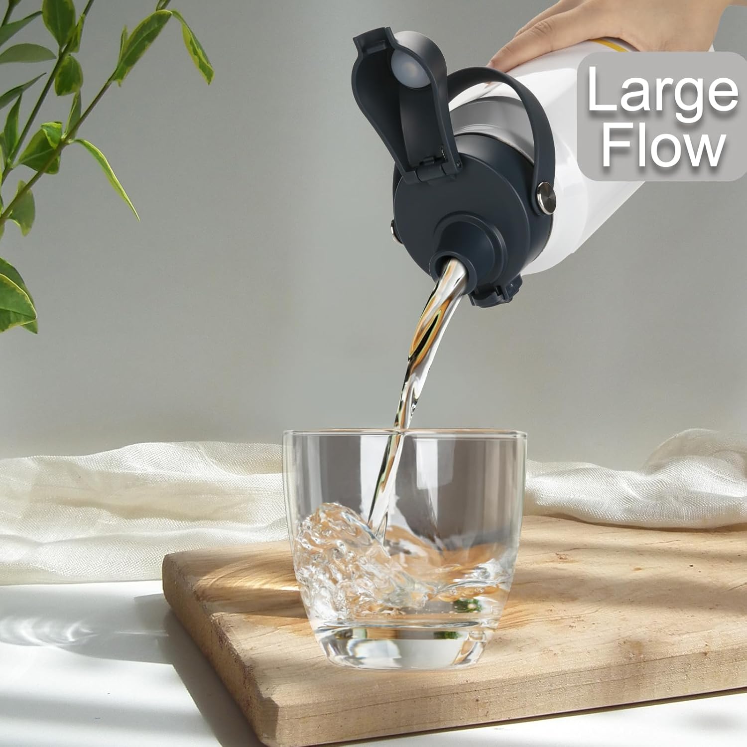 Tapa de boquilla automática para botellas YETI Rambler, se adapta a botellas de 18263664 onzas, tapa de tapa de repuesto con tapa de botón y mango